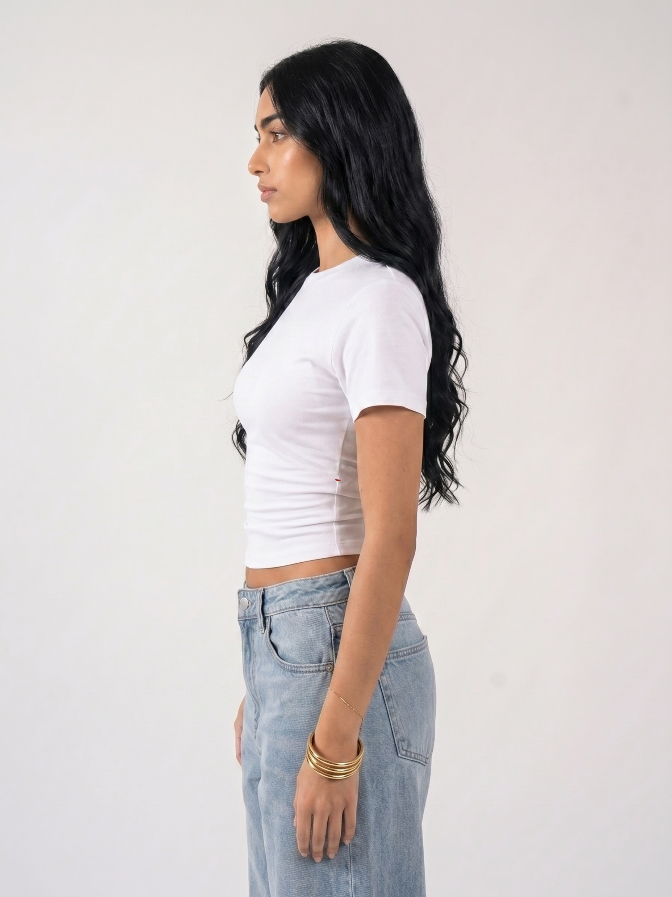REFINED CINCHED WAIST COTTON TOP
