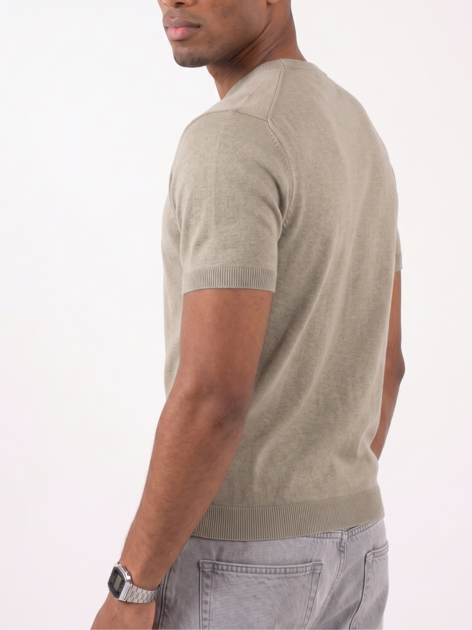 REFINED ROUND NECK COTTON KNIT T-SHIRT