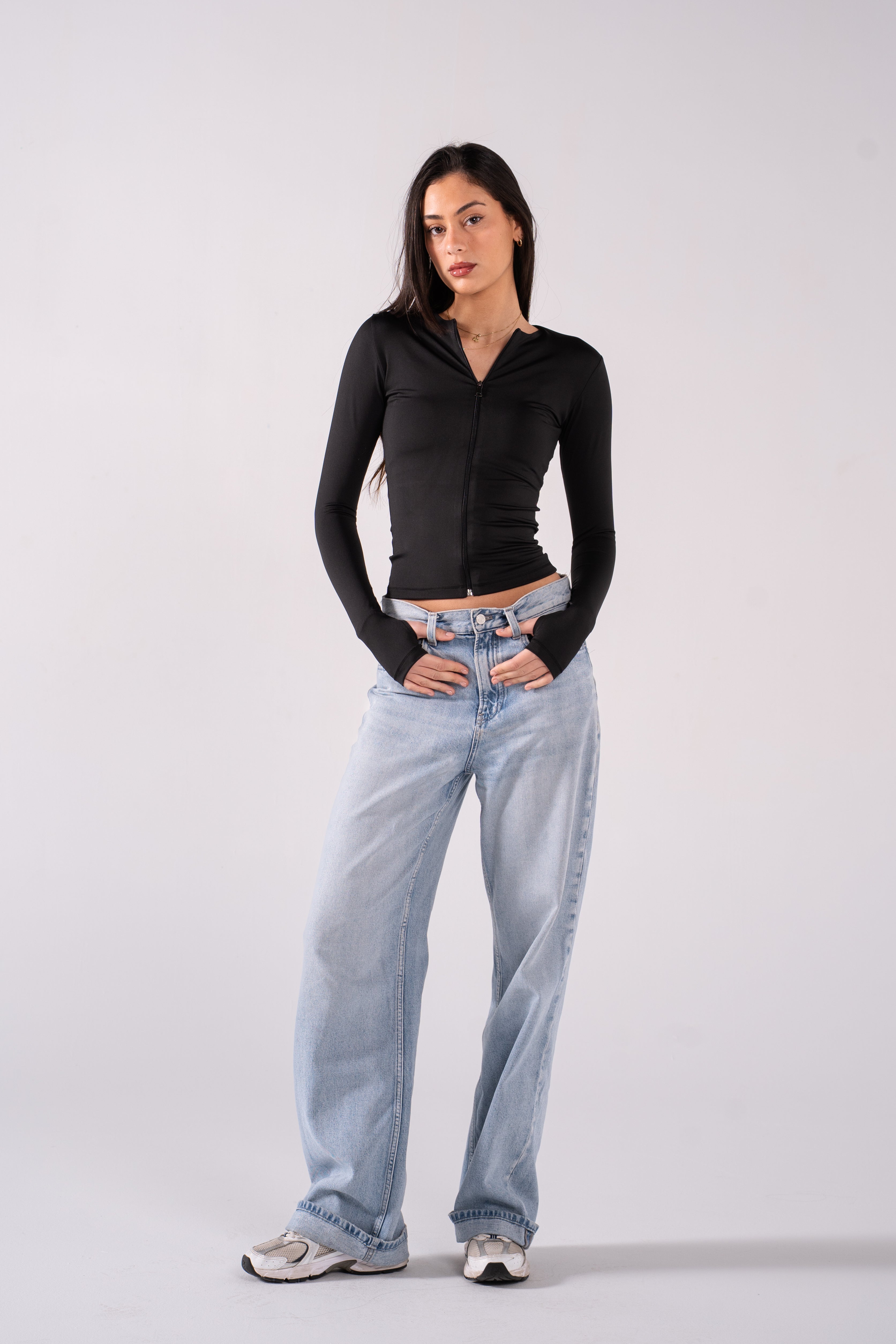 REFINED LONG-SLEEVE FULL ZIPPER