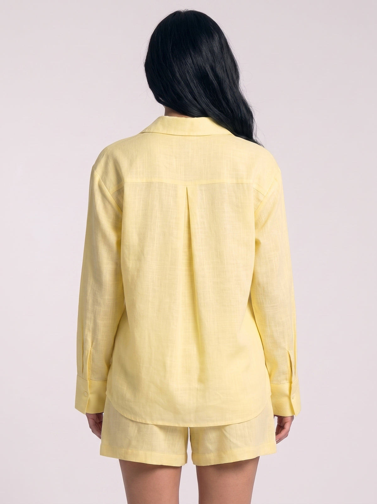REFINED LINEN POLO BLOUSE