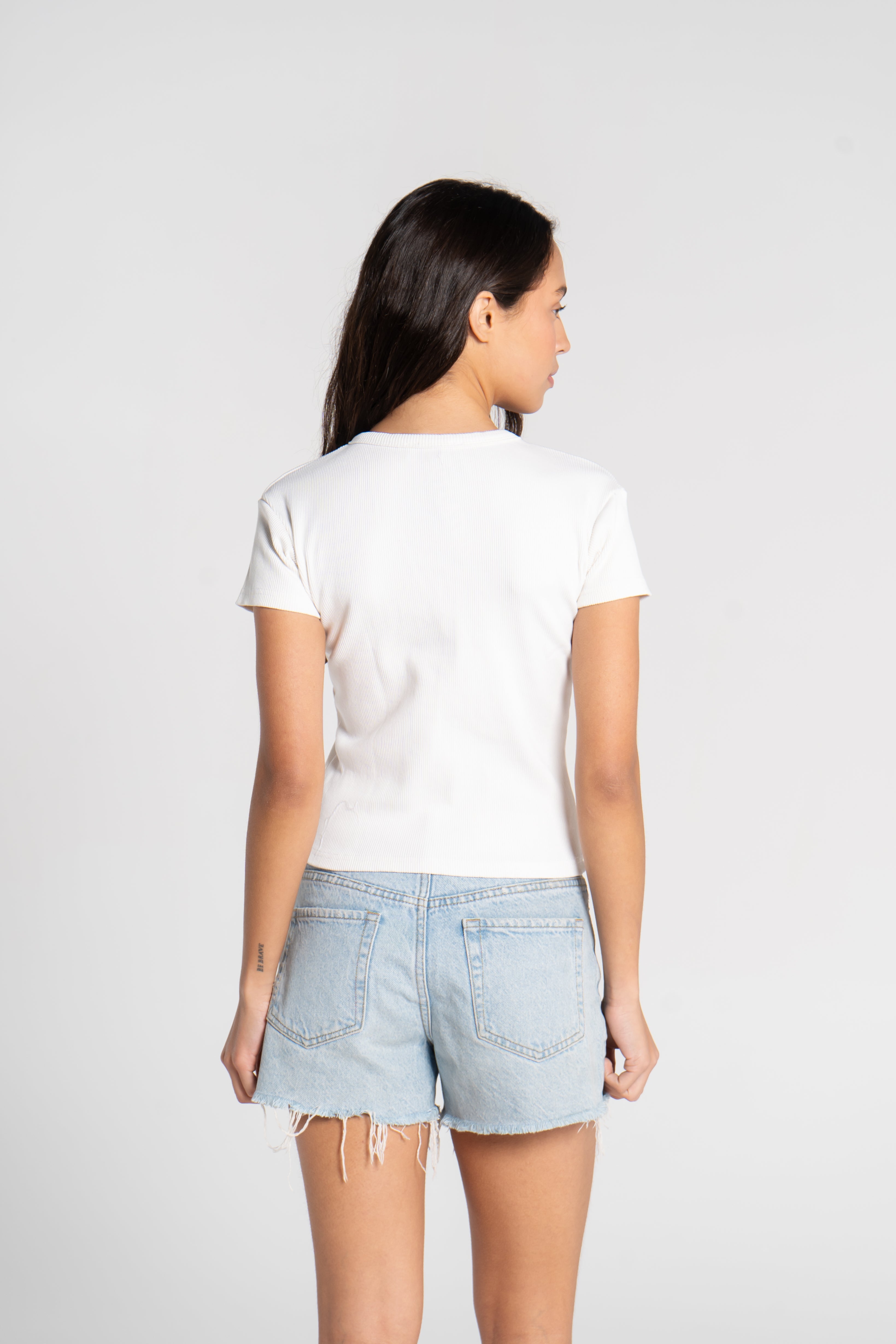 RIBBED ROUND NECK SHORT SLEEVE