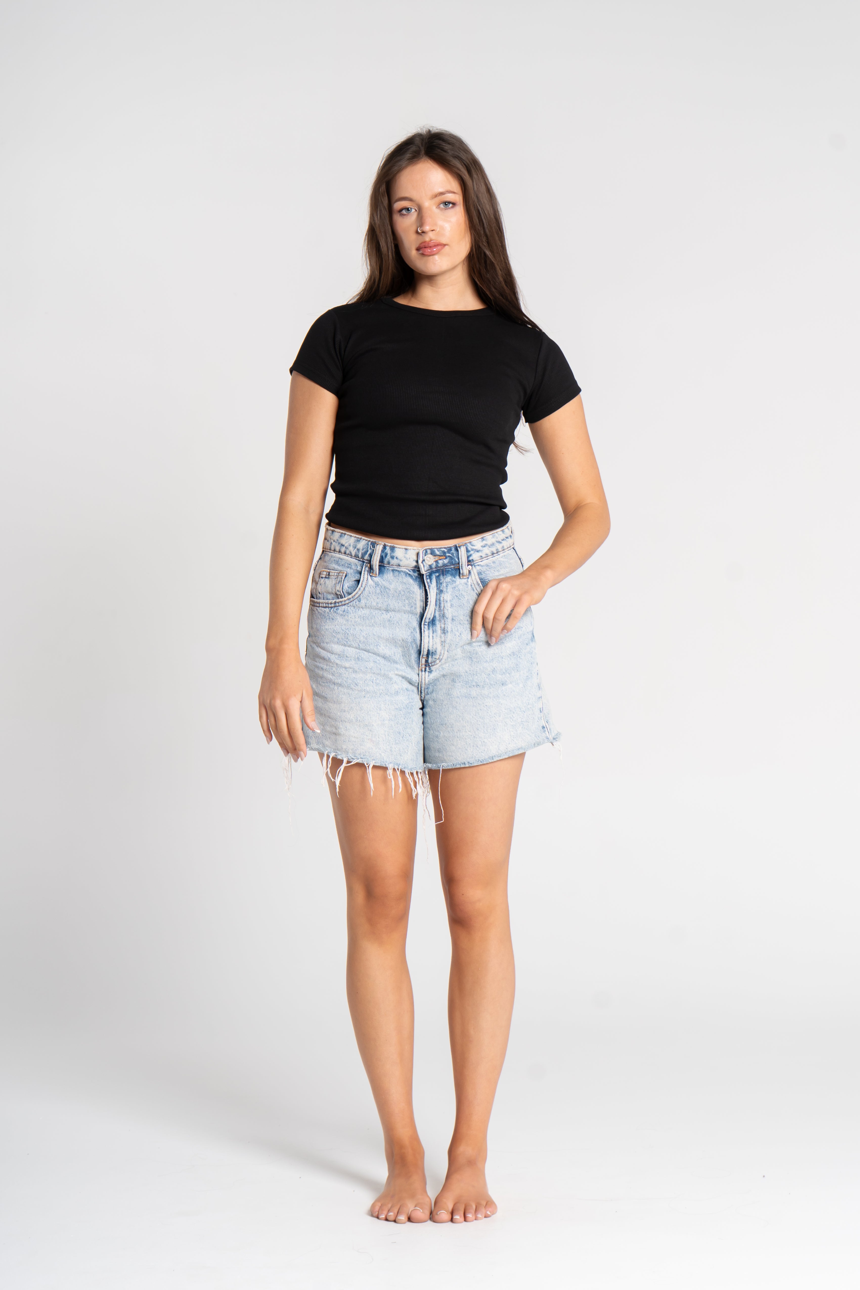 RIBBED ROUND NECK SHORT SLEEVE