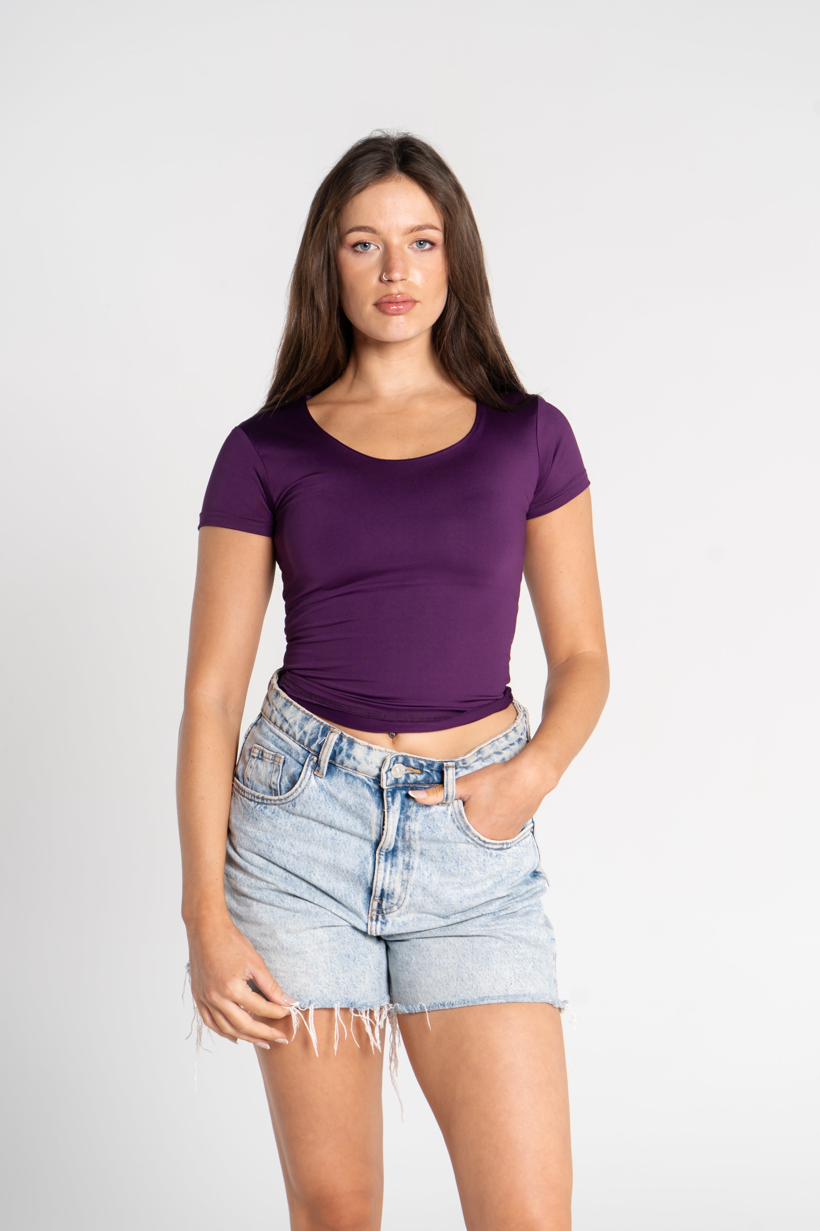WIDE NECK SHORT SLEEVE            ( COLORS )