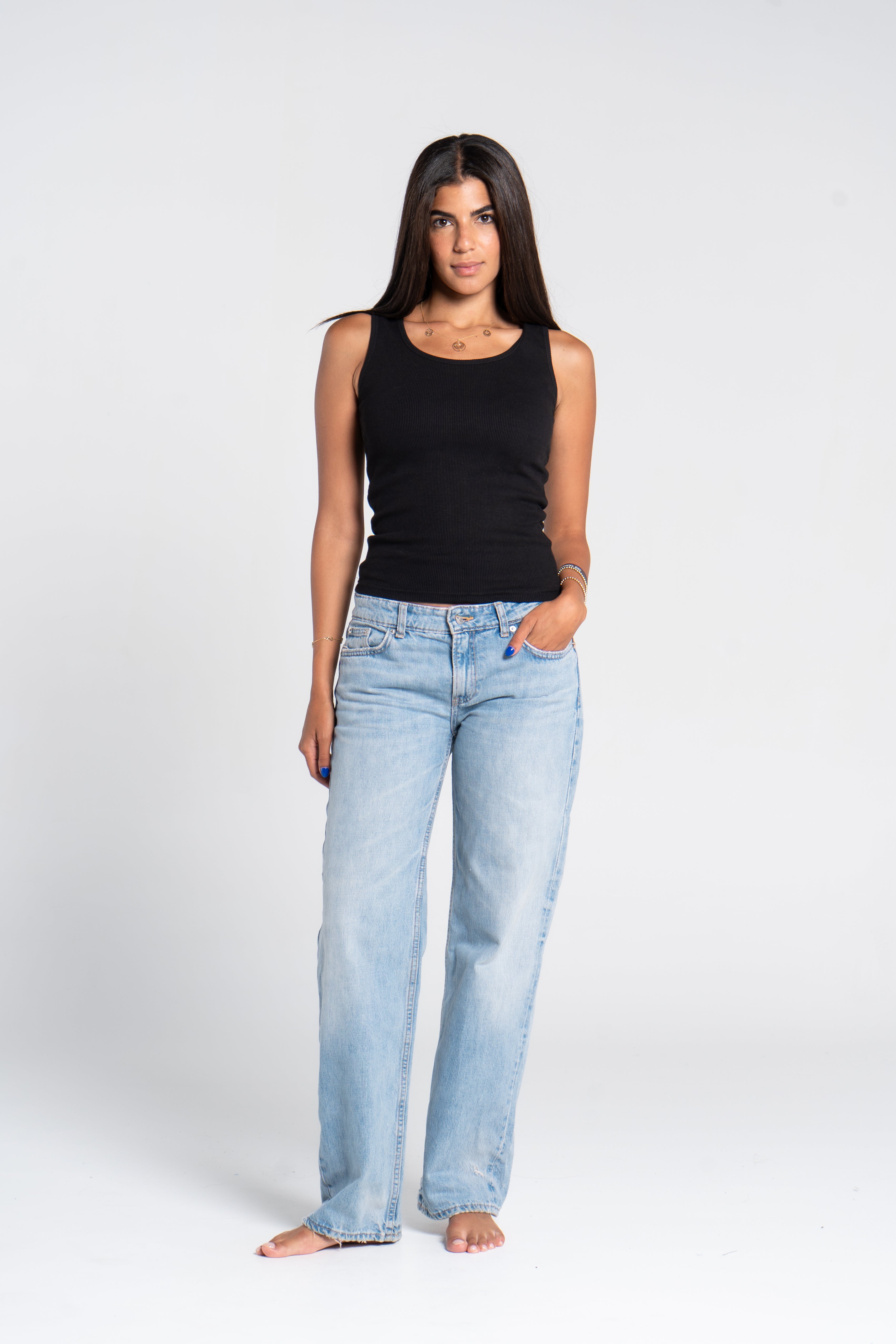 RIBBED WIDE NECK TANK TOP