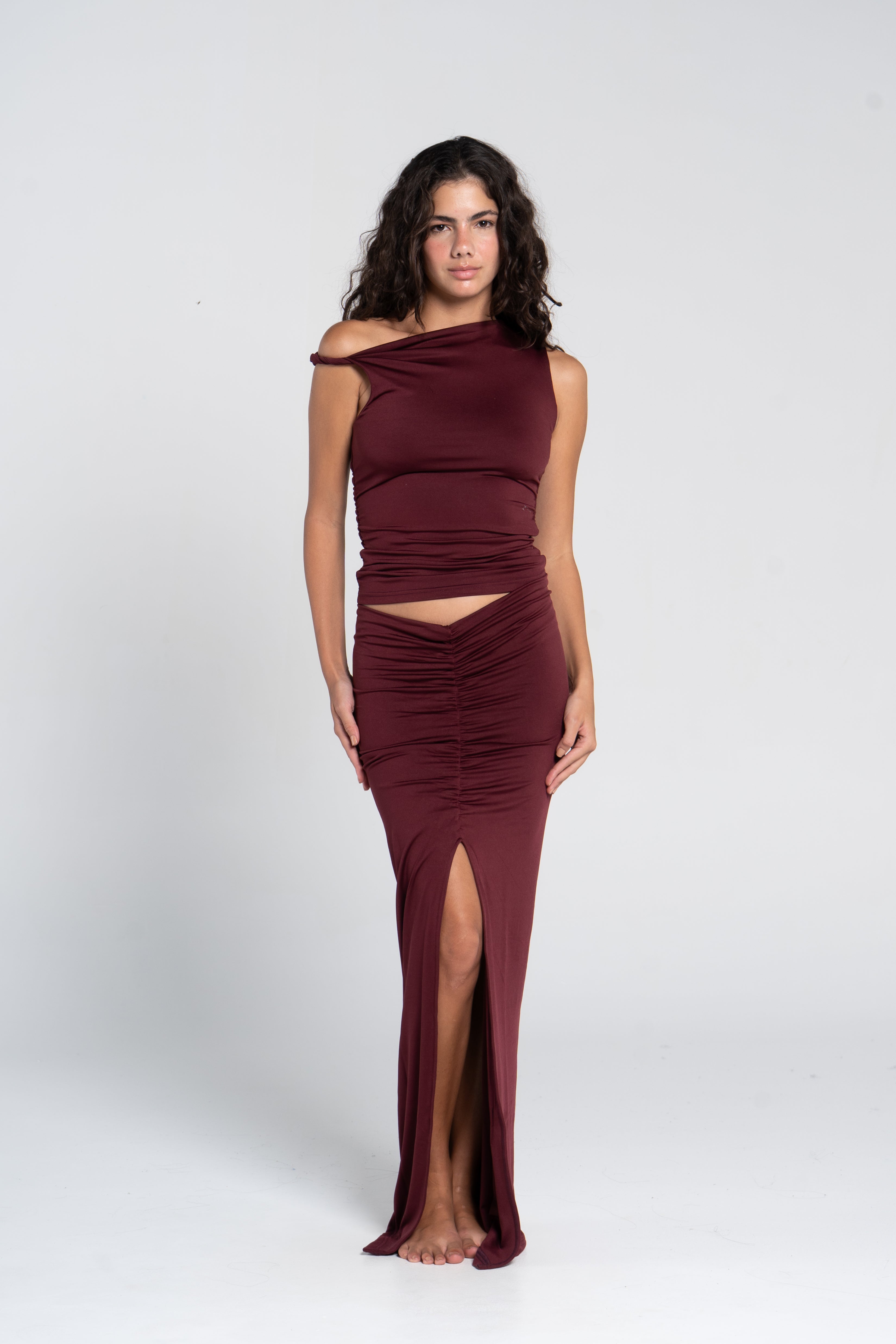 RUCHED TWISTED TOP