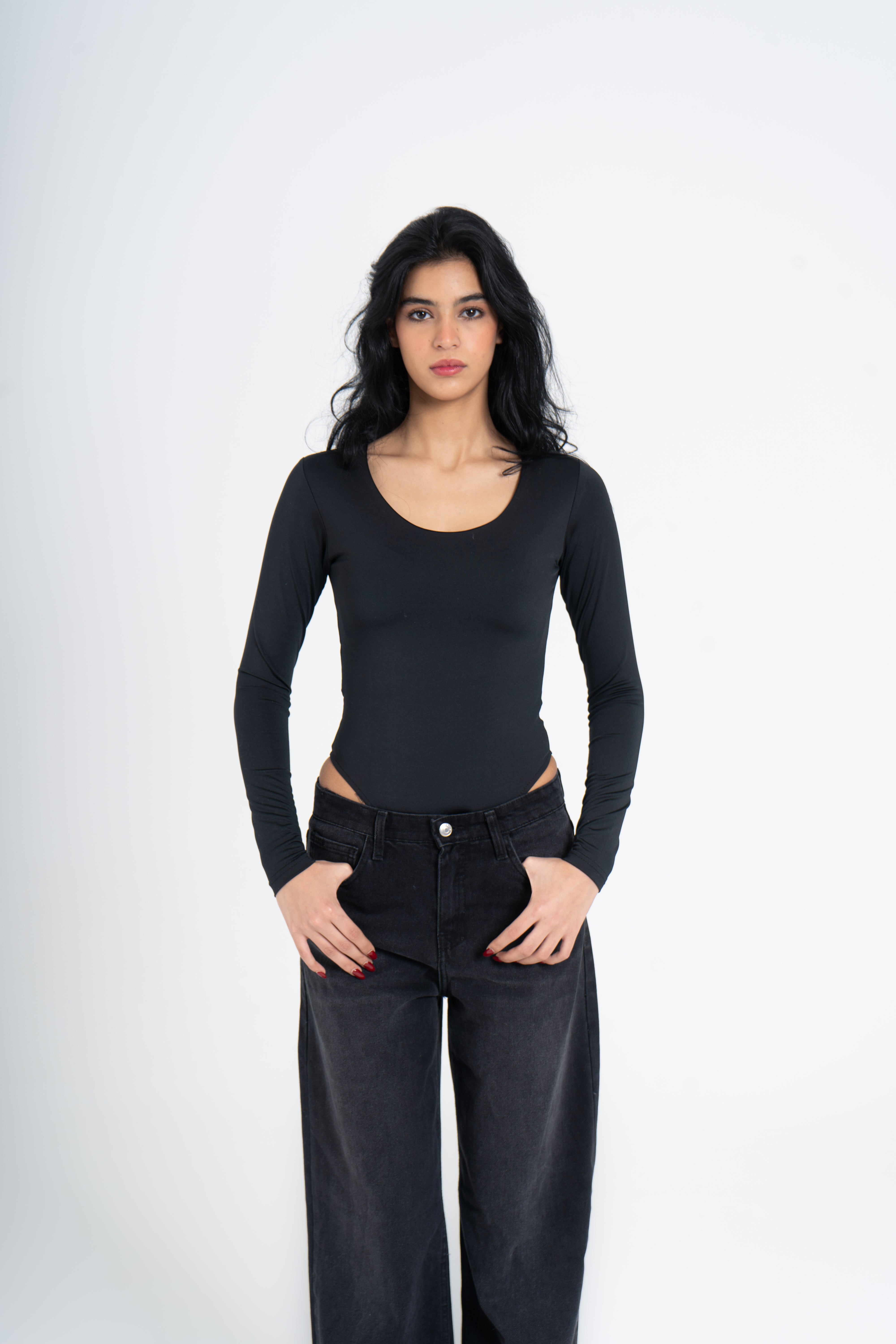 WIDE NECK LONG SLEEVE BODYSUIT