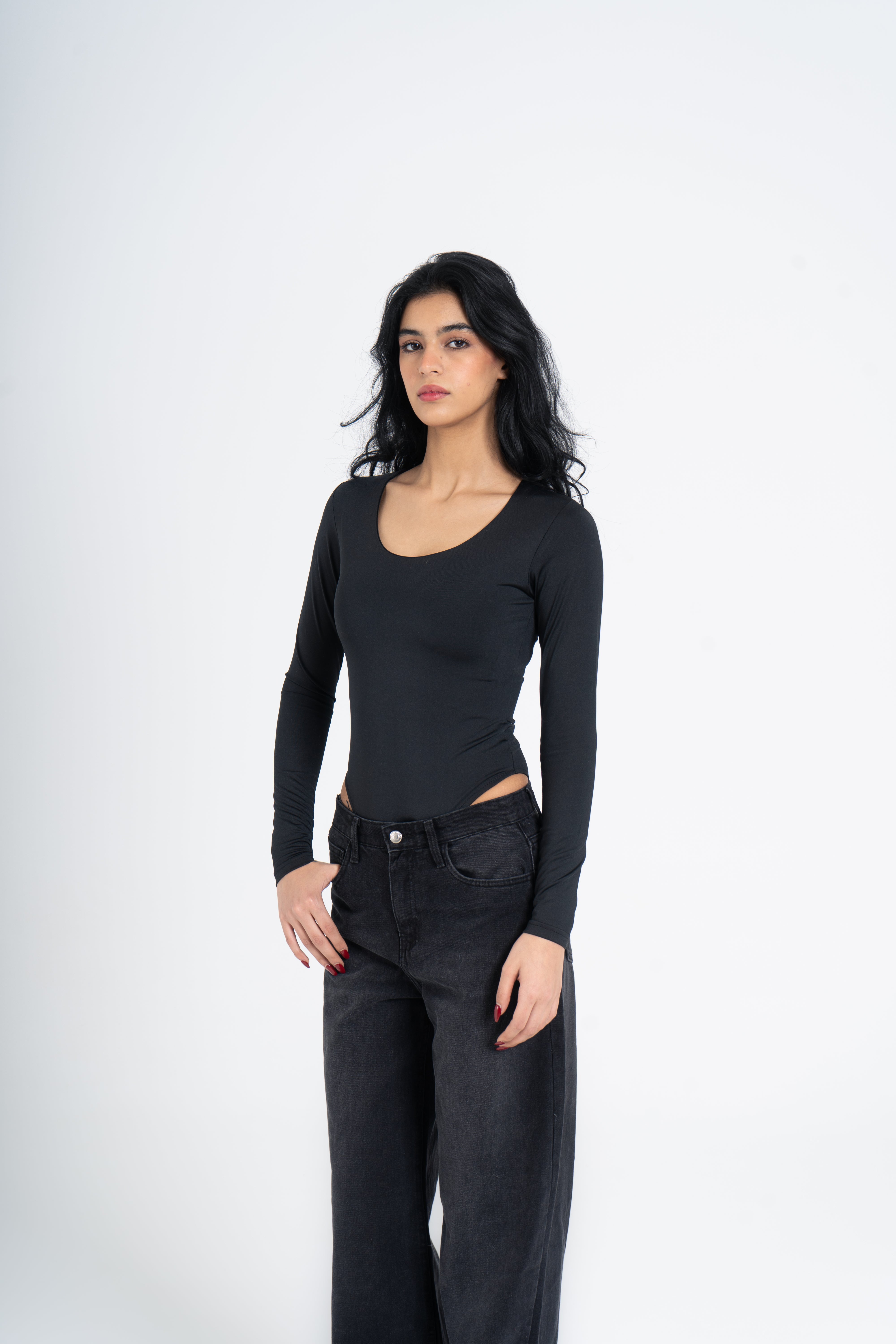 WIDE NECK LONG SLEEVE BODYSUIT