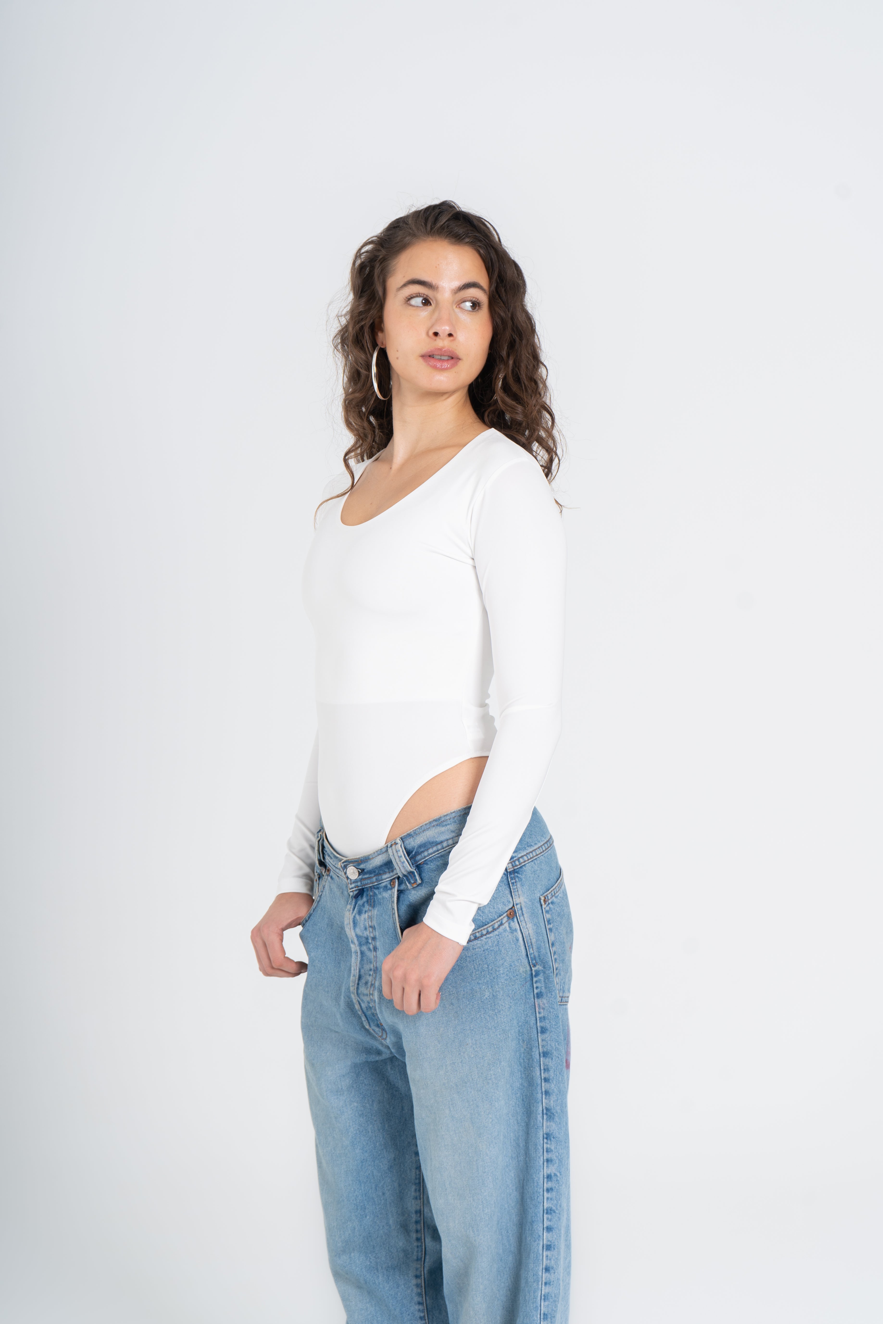 WIDE NECK LONG SLEEVE BODYSUIT