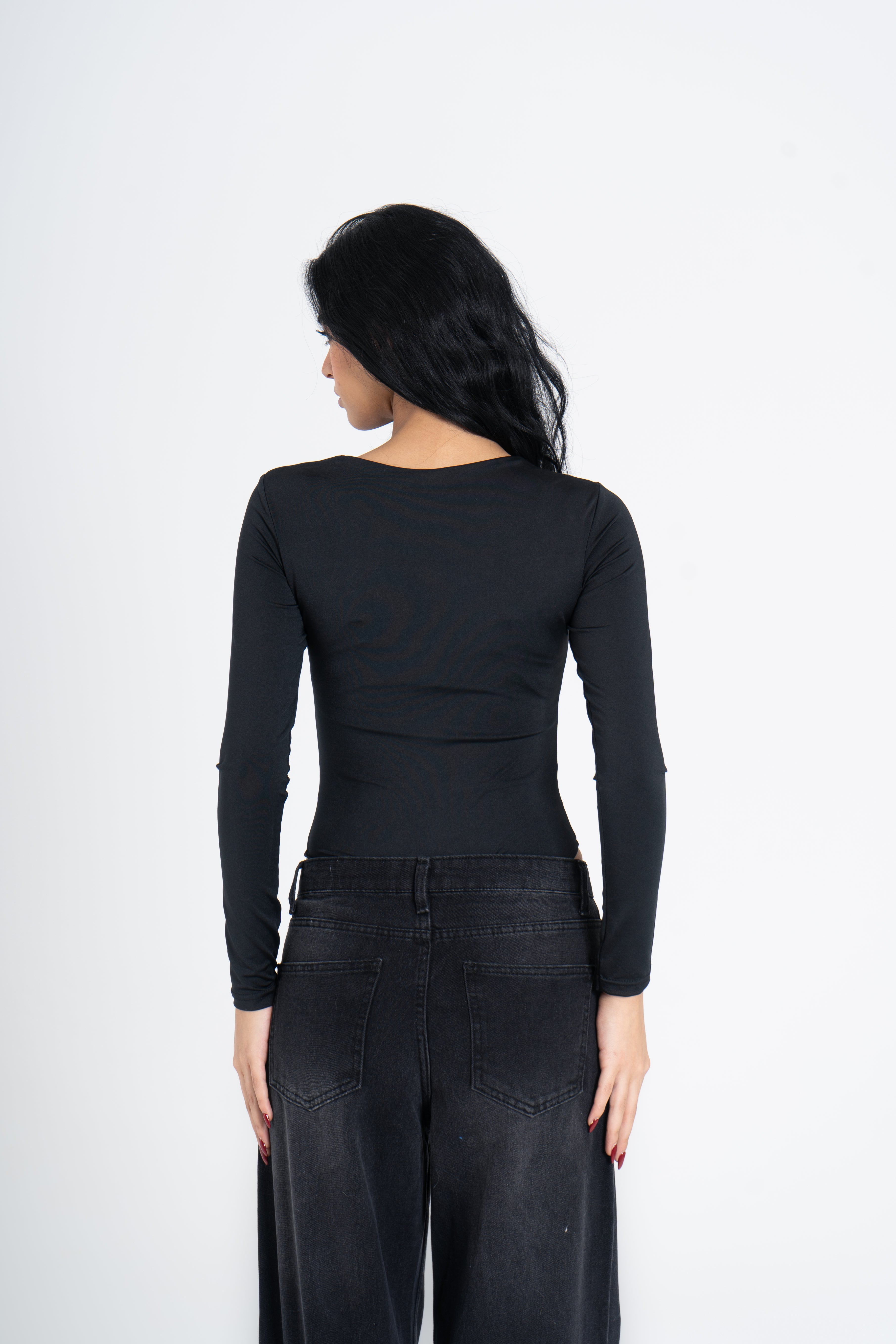 SQUARE NECK LONG SLEEVE BODYSUIT