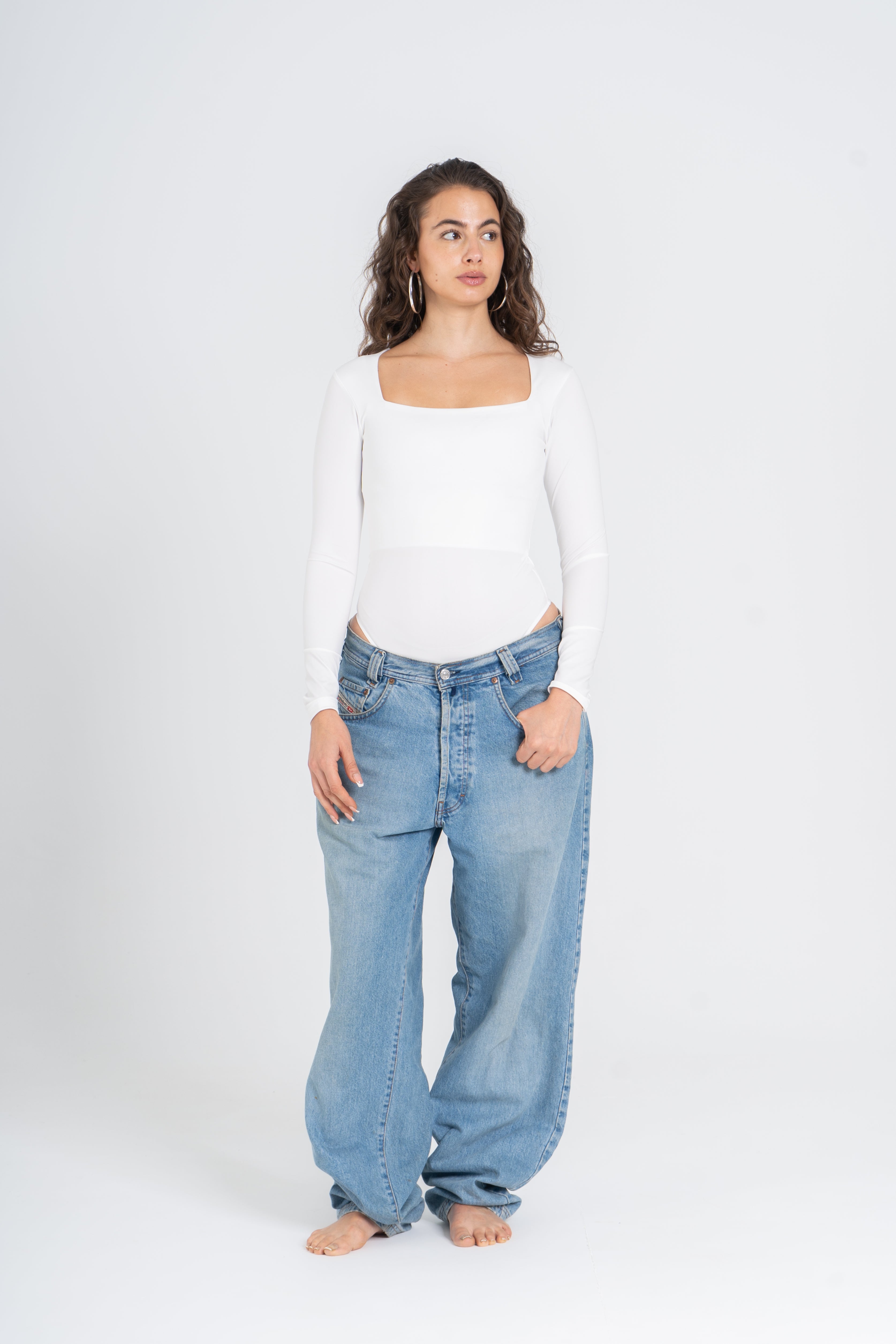 SQUARE NECK LONG SLEEVE BODYSUIT
