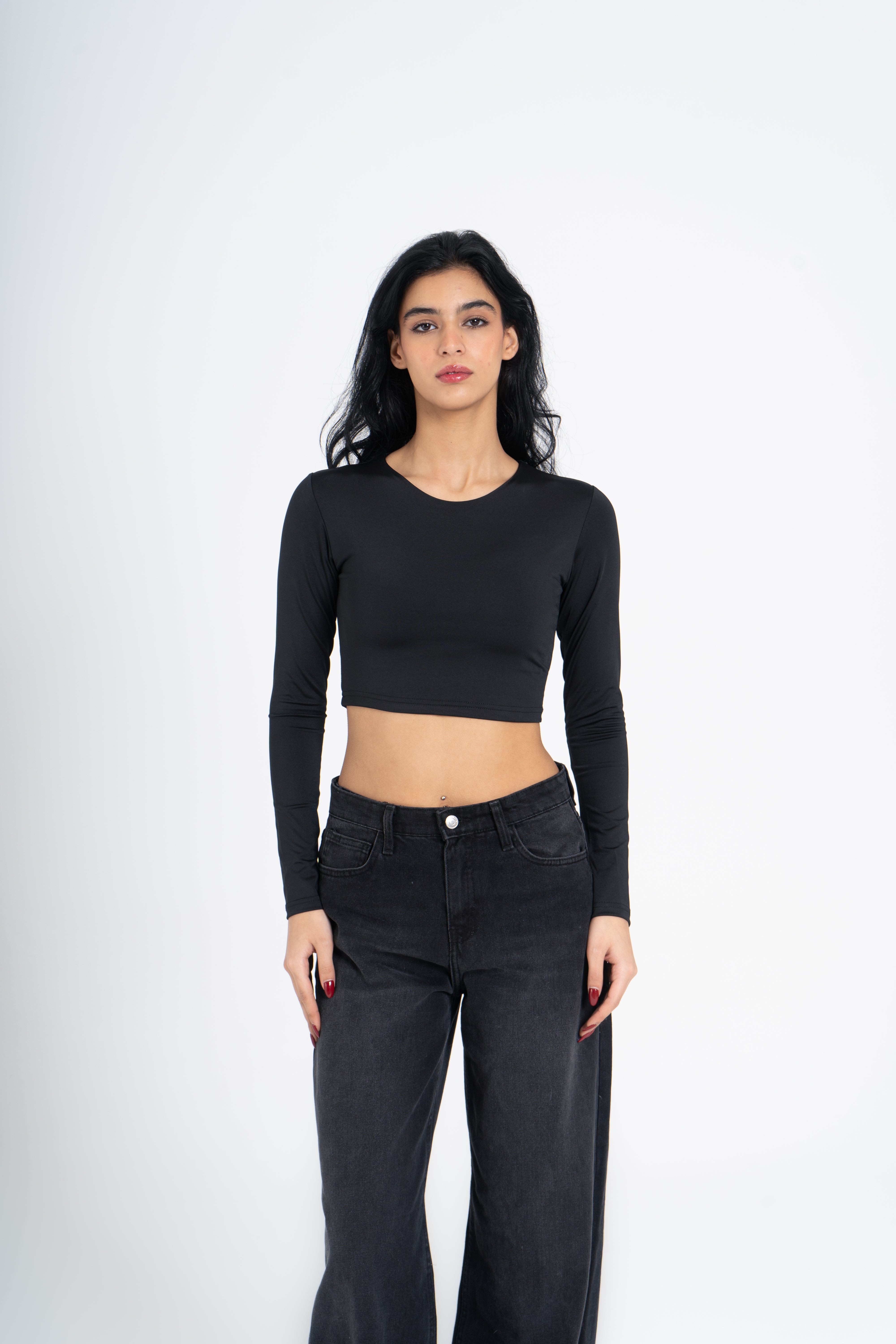 CROPPED ROUND NECK LONG SLEEVE