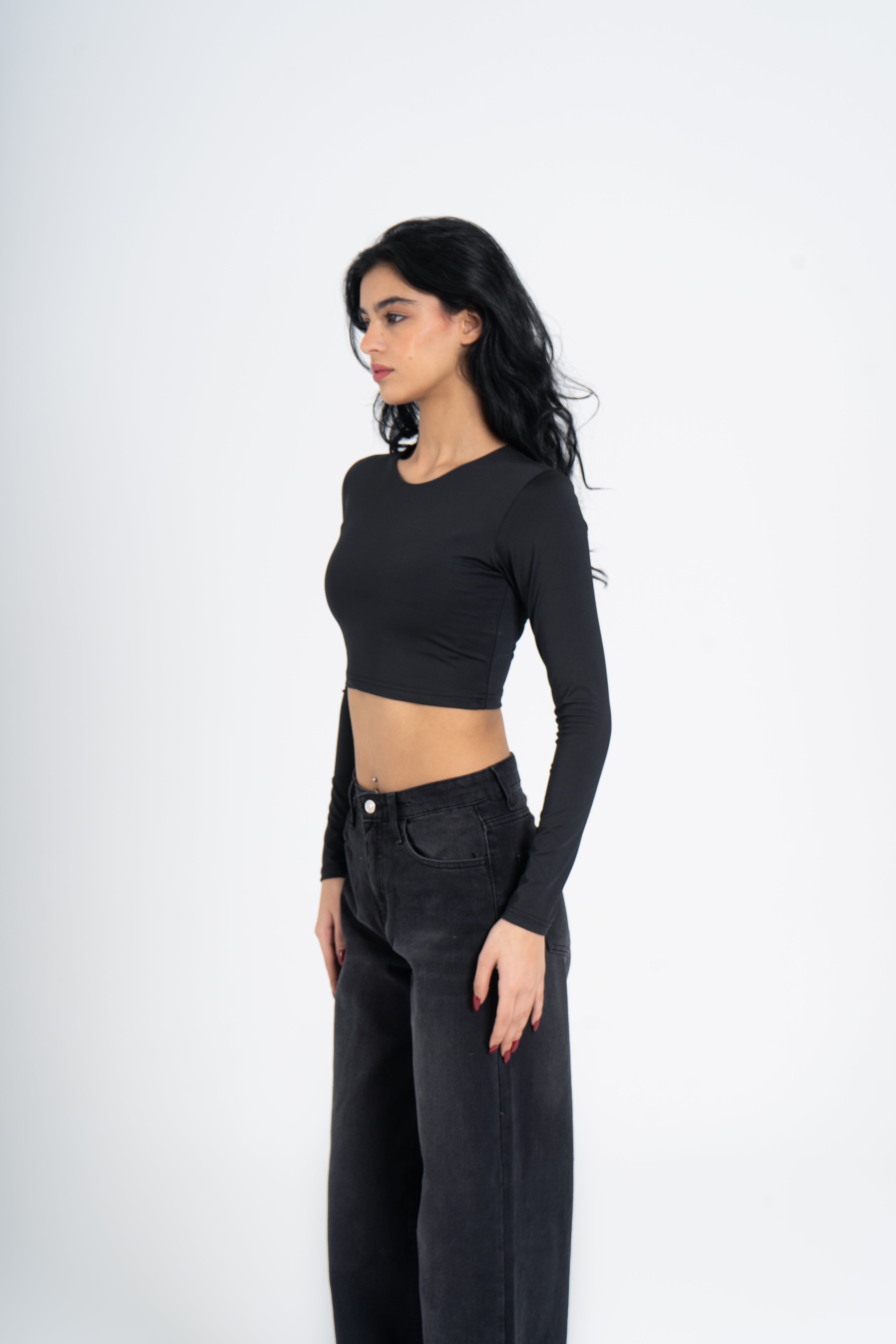 CROPPED ROUND NECK LONG SLEEVE