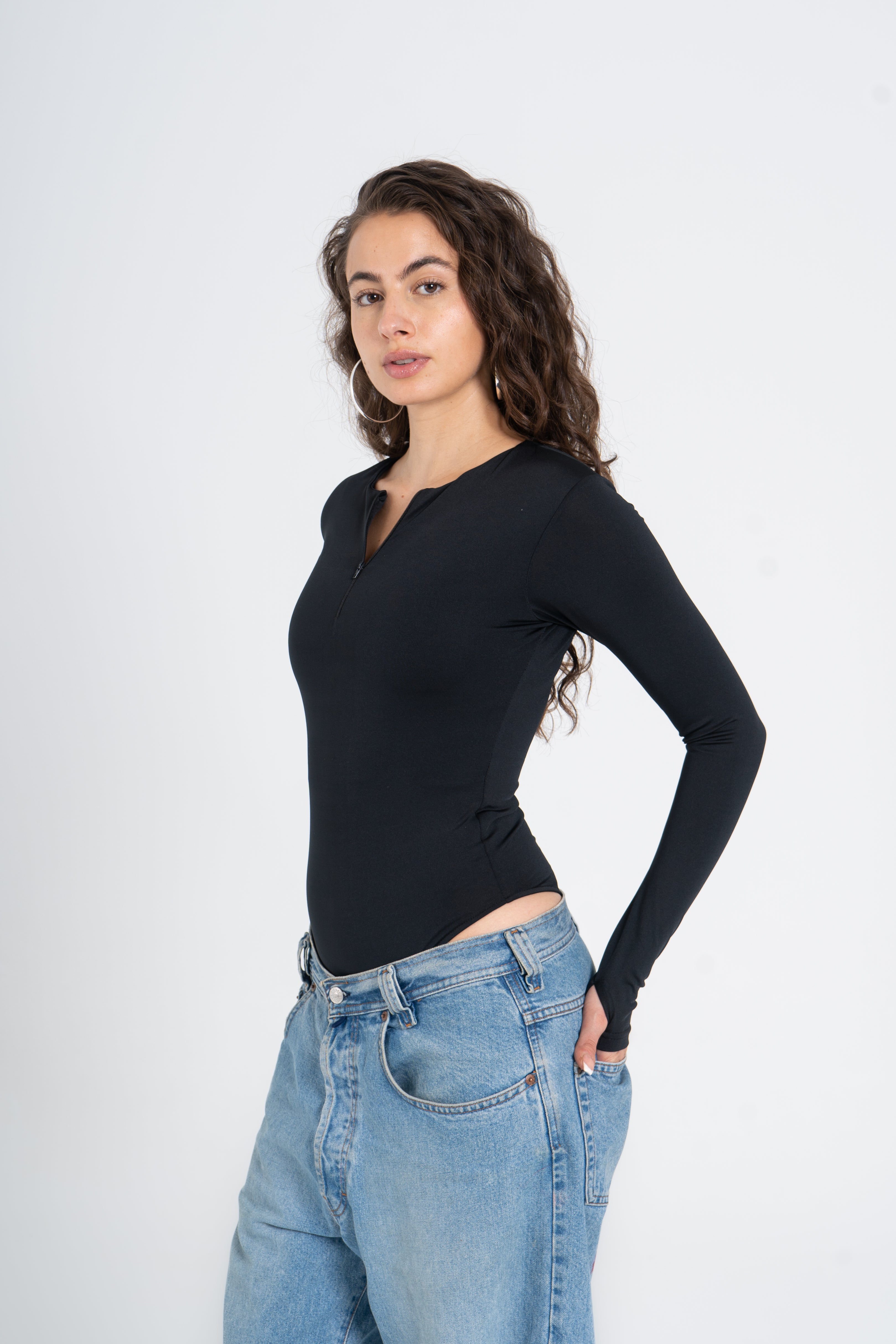 ZIPPER LONG SLEEVE BODYSUIT