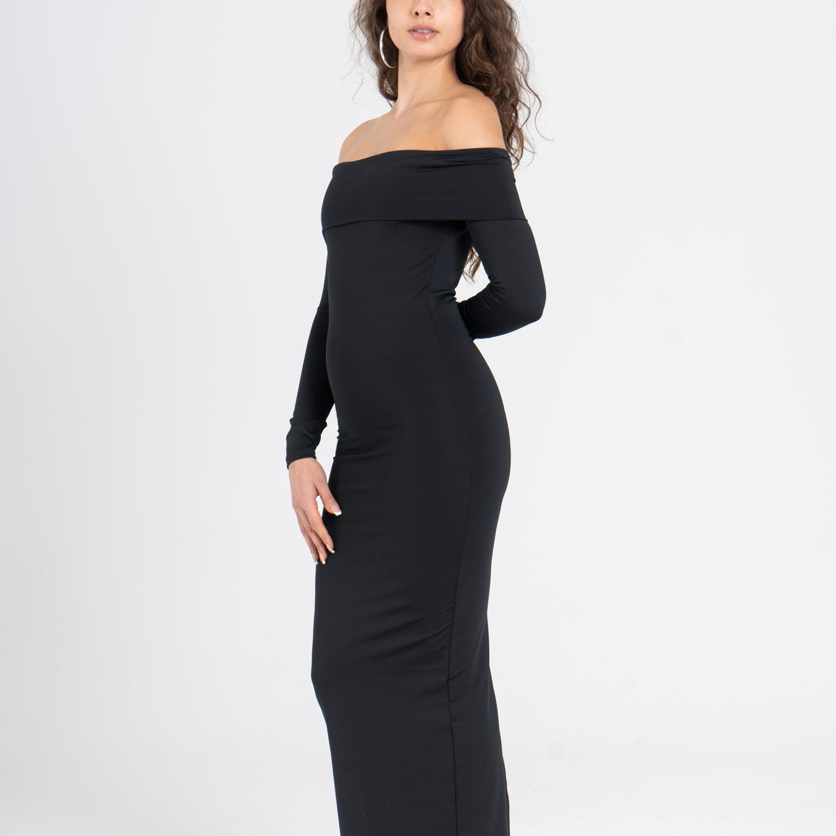 OFF SHOULDER LONG SLEEVE DRESS