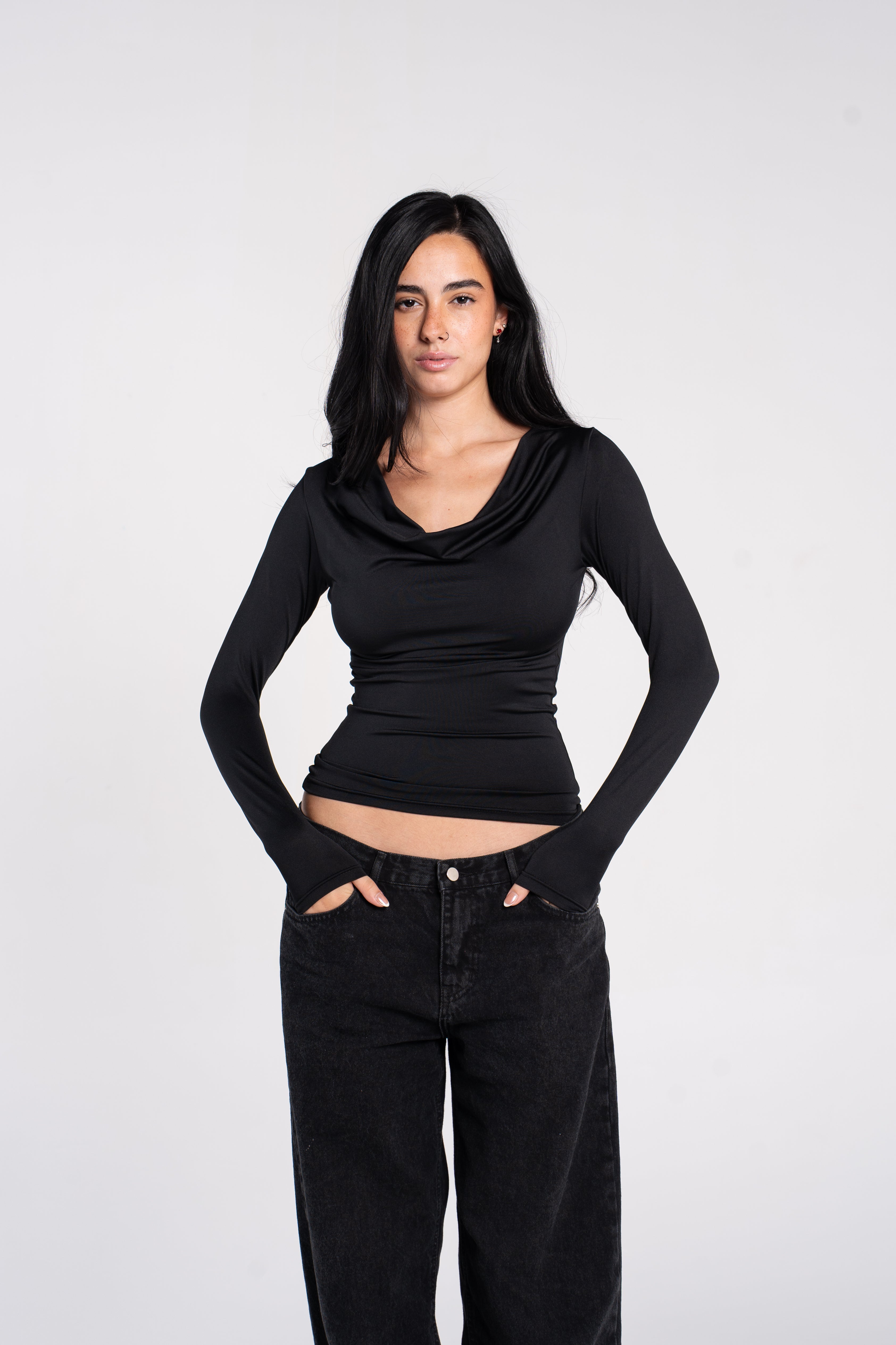 COWL NECK LONG SLEEVE