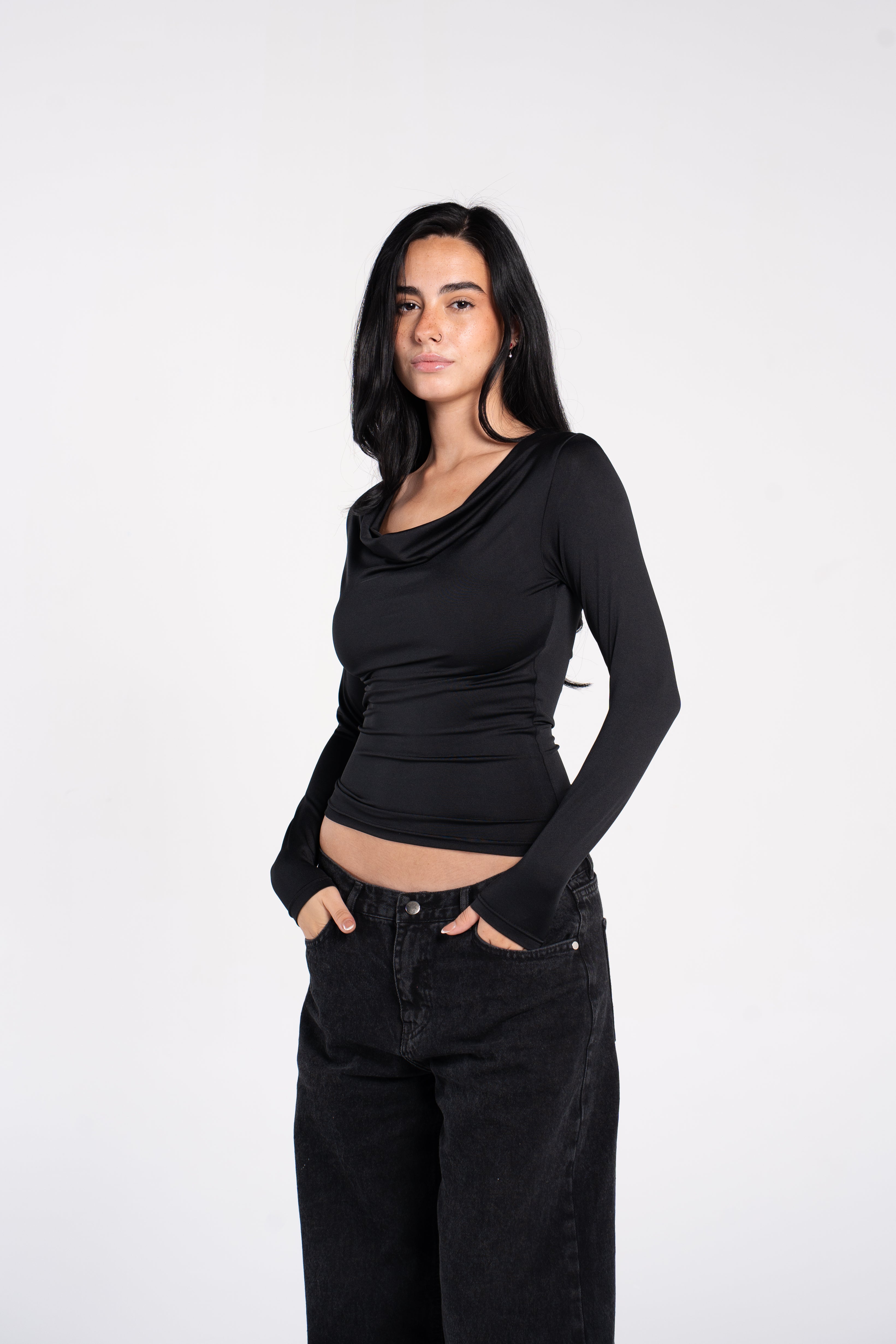 COWL NECK LONG SLEEVE