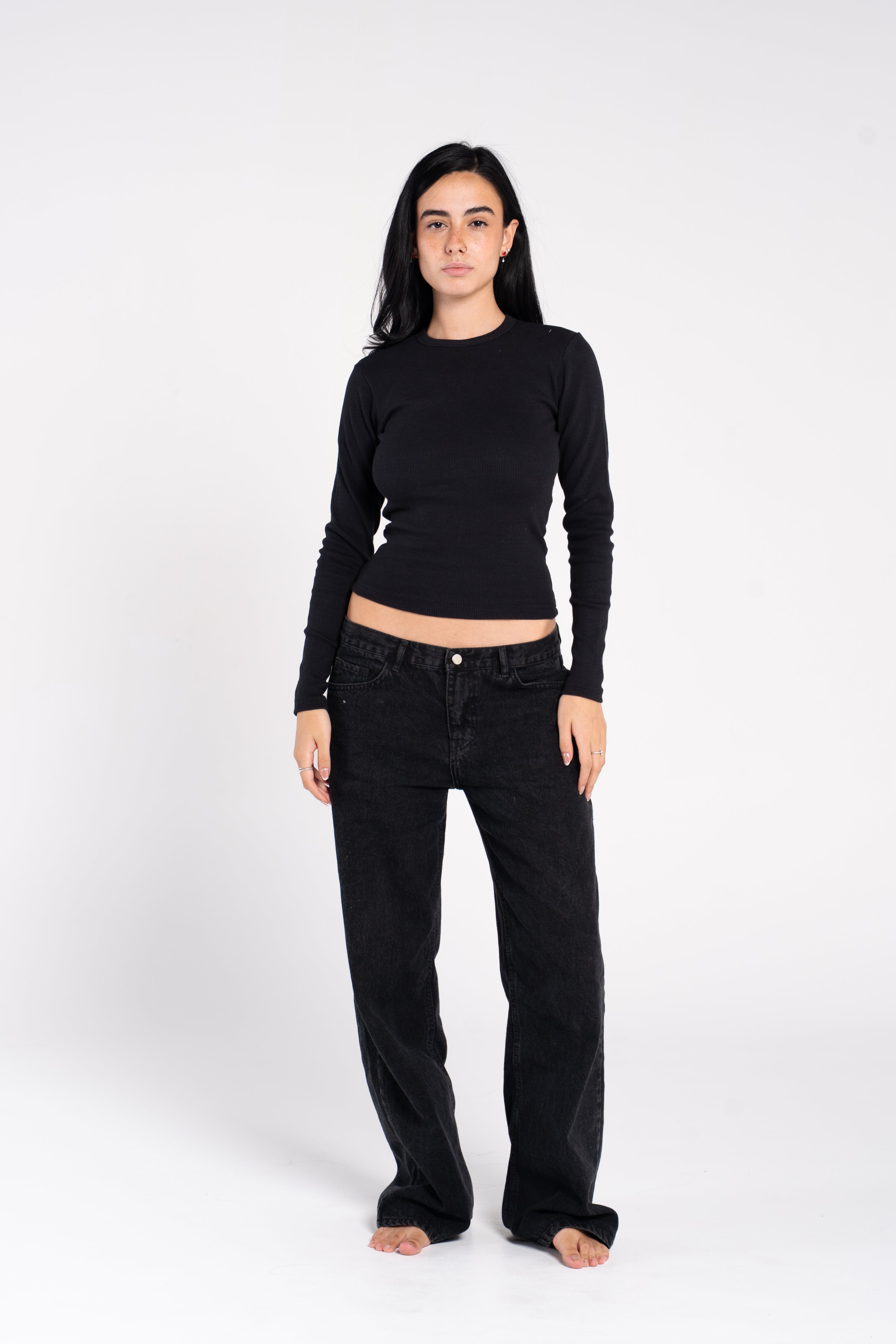 RIBBED ROUND NECK LONG SLEEVE
