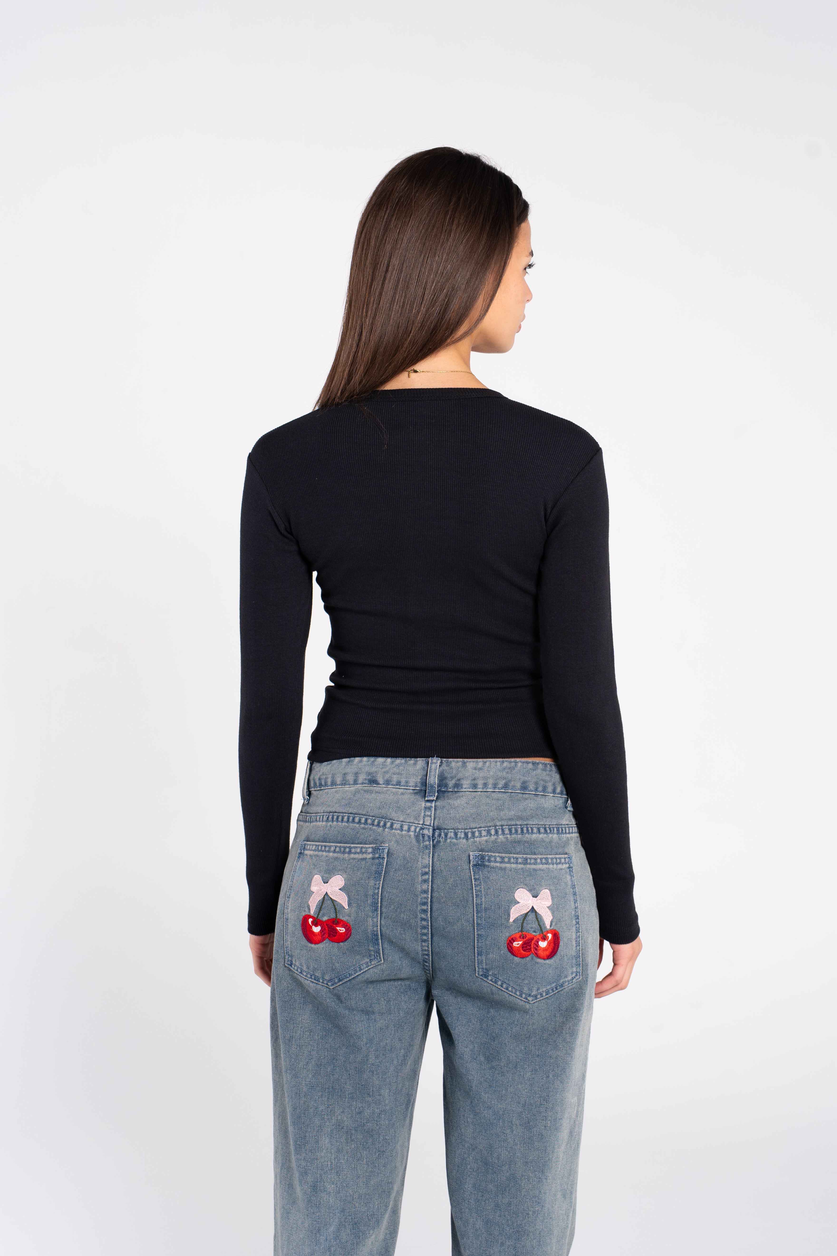 RIBBED ZIPPER LONG SLEEVE