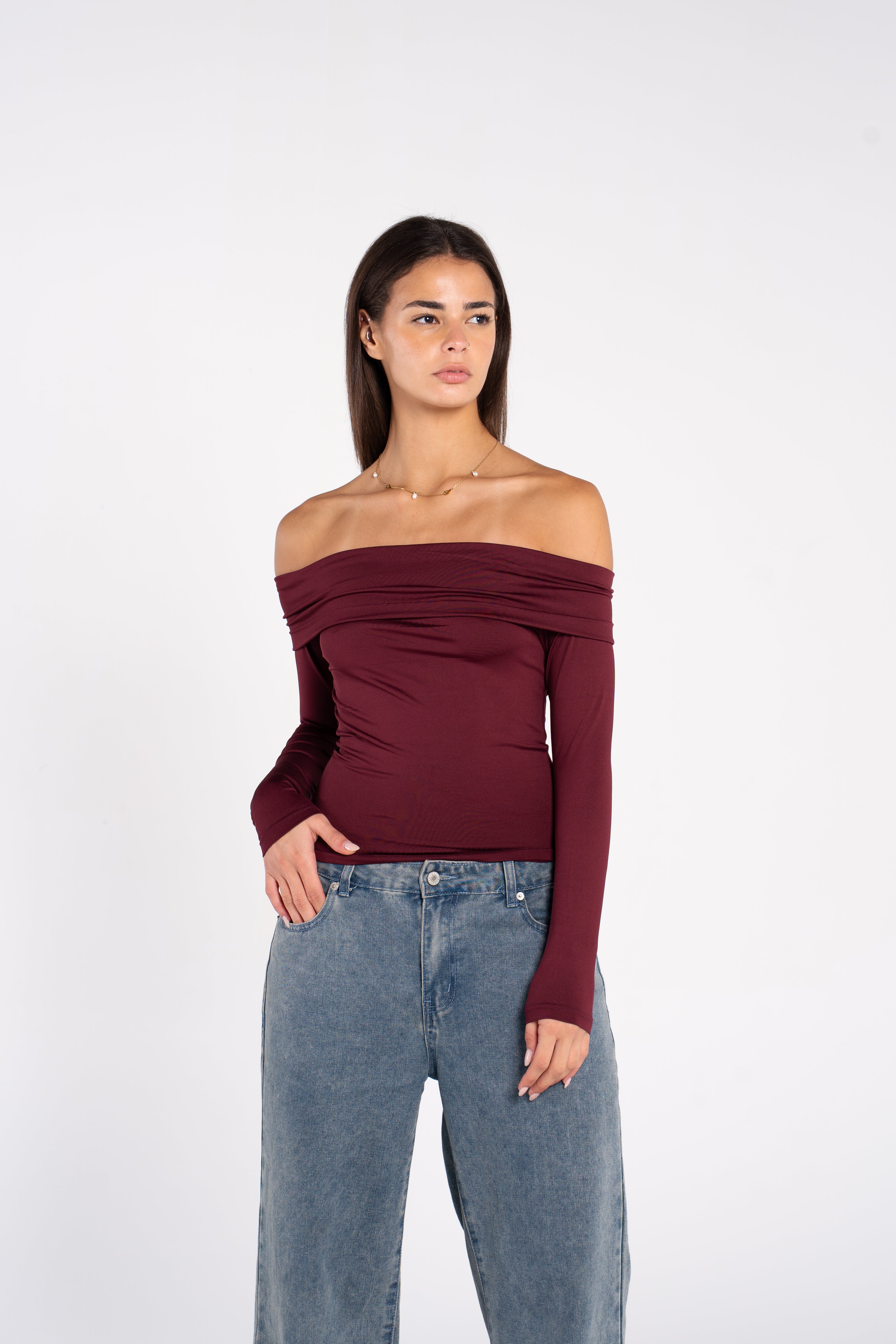 OFF SHOULDER LONG SLEEVE