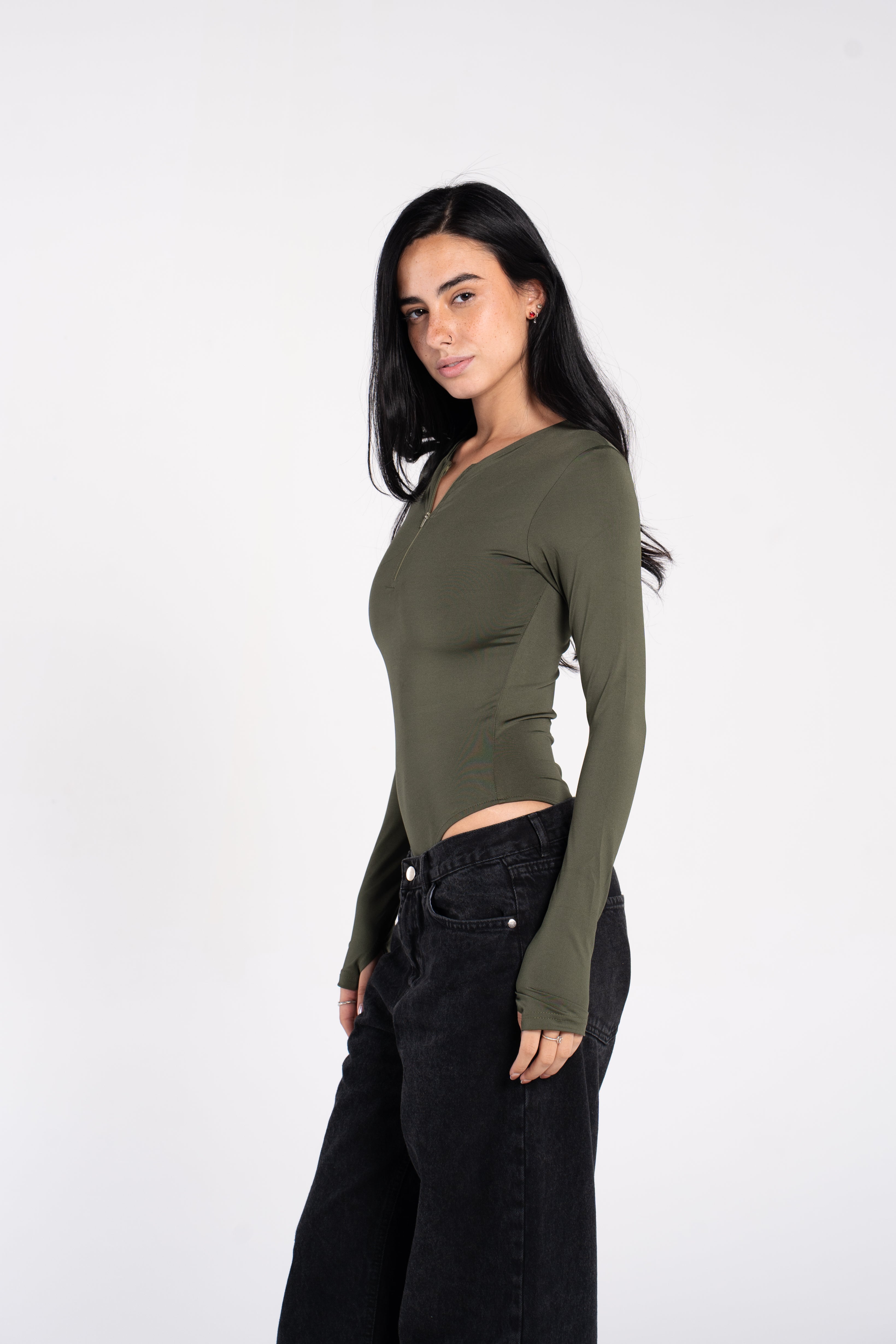 ZIPPER LONG SLEEVE BODYSUIT