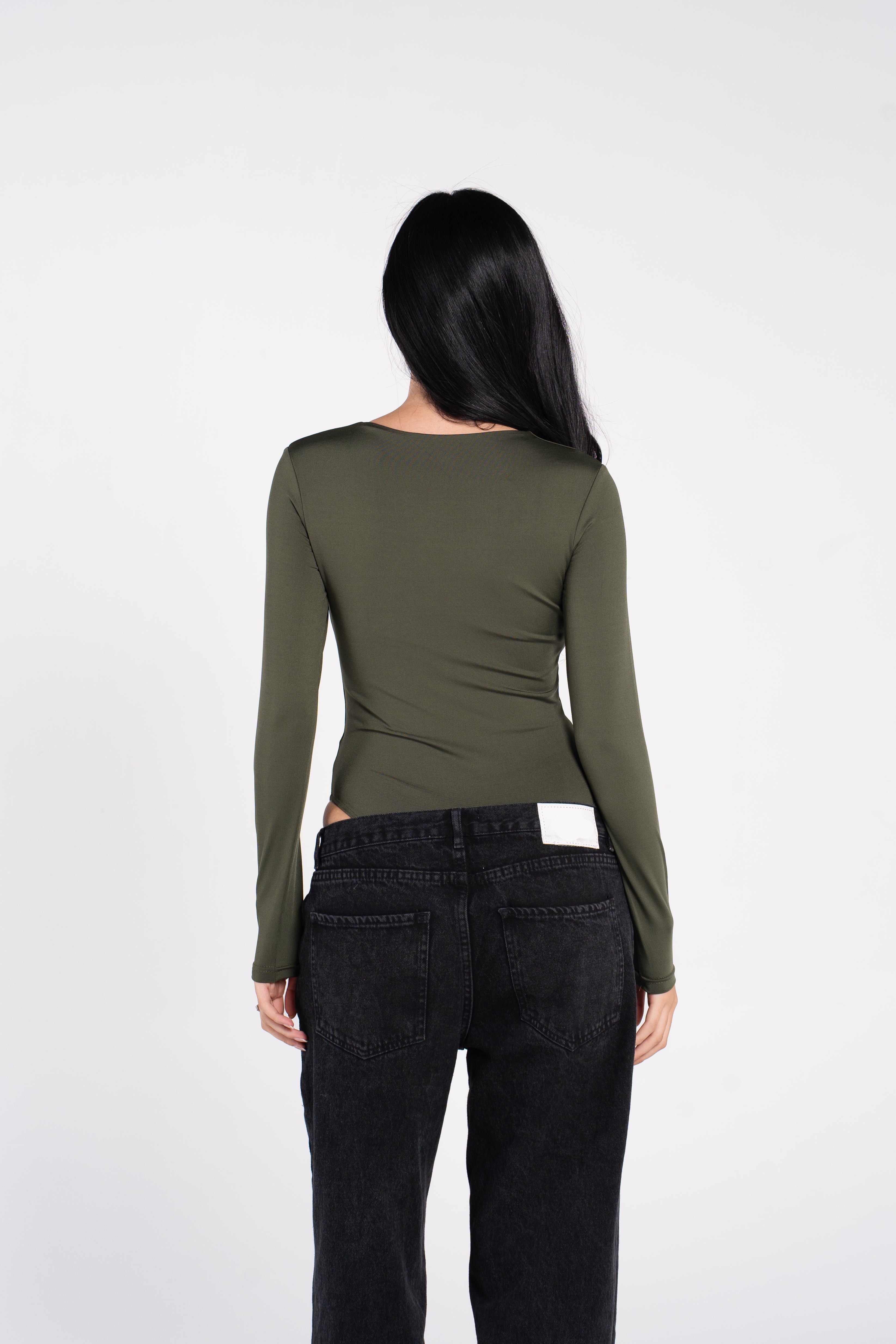 SQUARE NECK LONG SLEEVE BODYSUIT