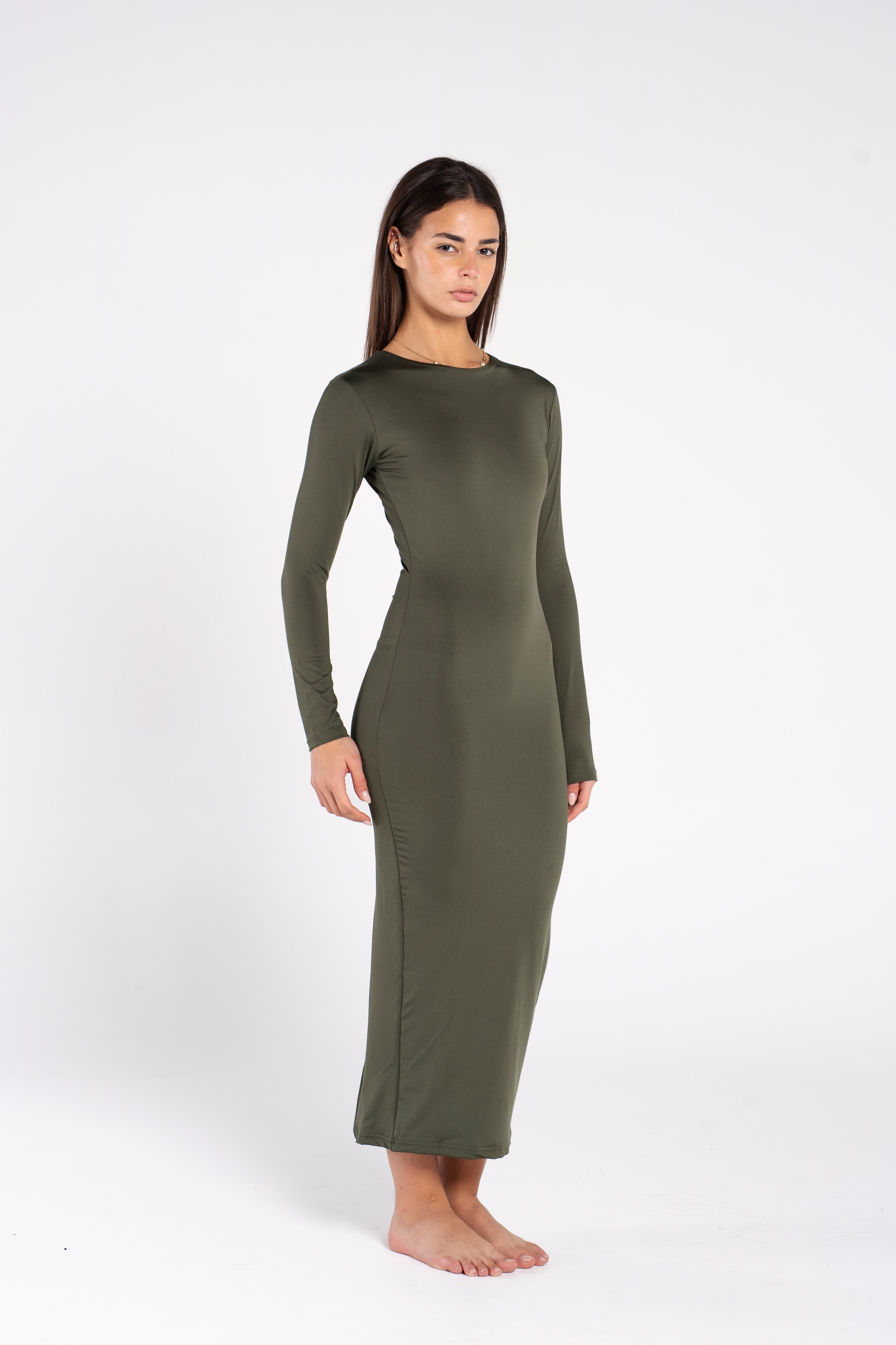 ROUND NECK LONG SLEEVE DRESS