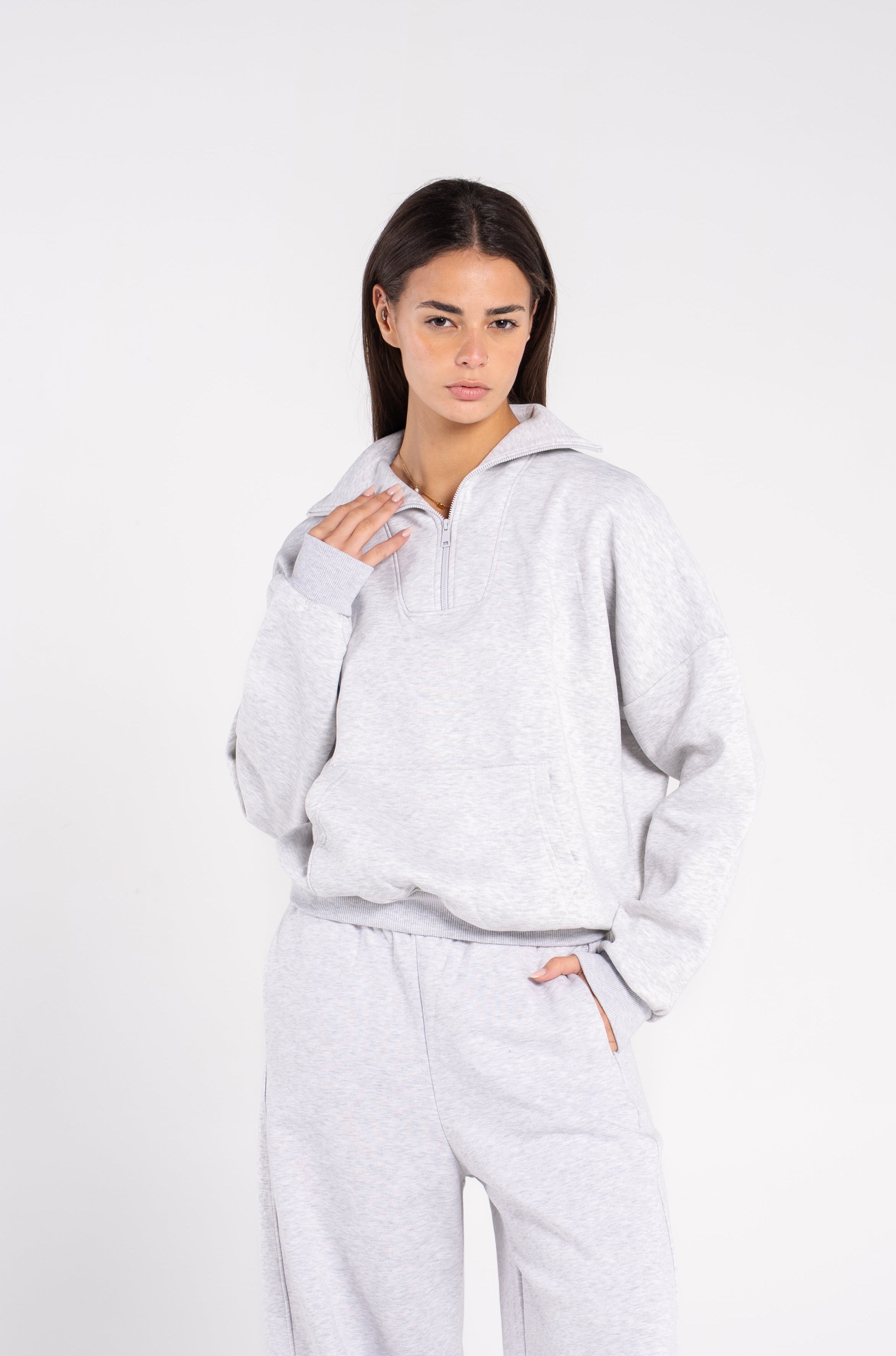 (EXTRA) HIGH NECK ZIPPER  SWEAT SHIRT