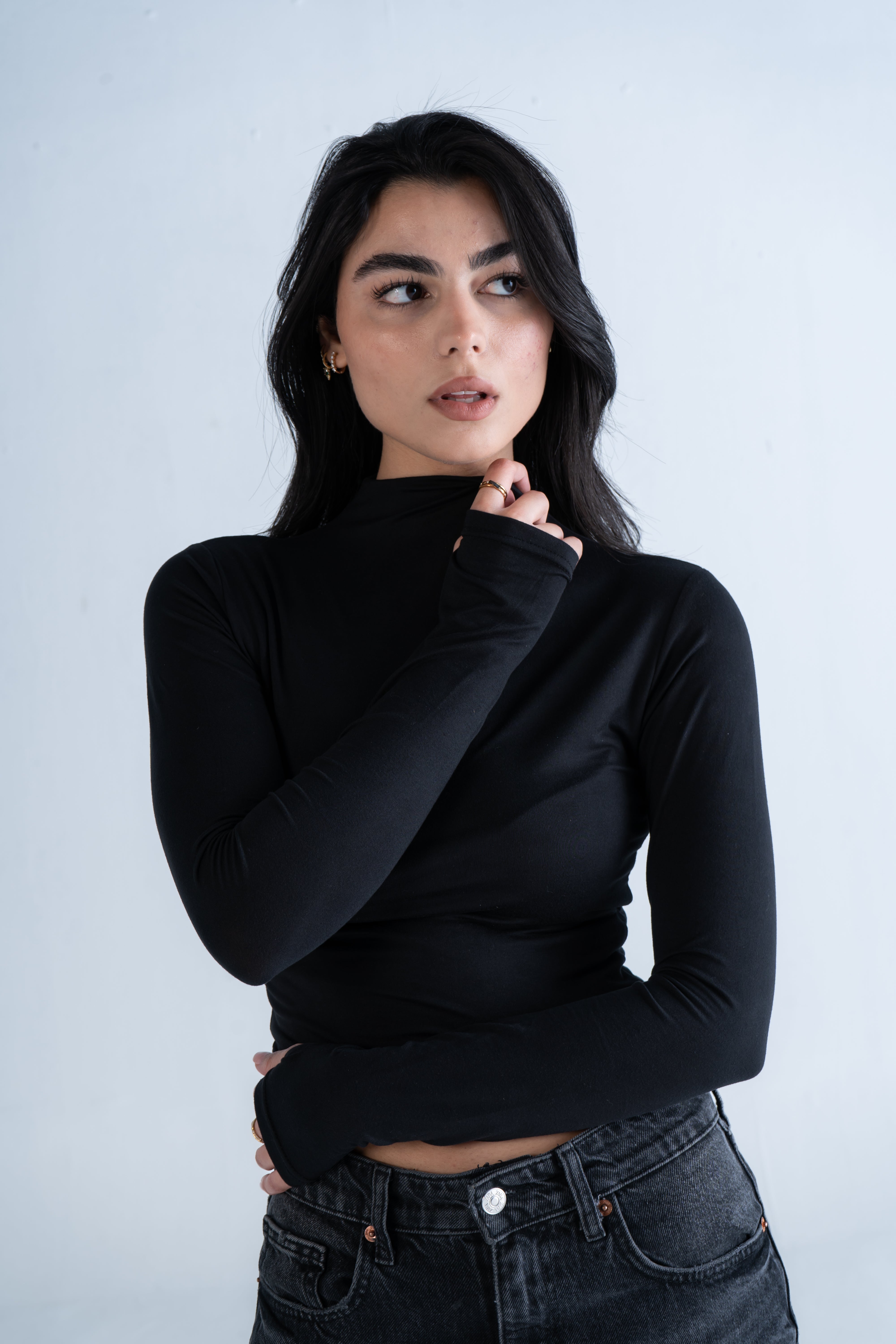 COTTON HIGH NECK LONG SLEEVE