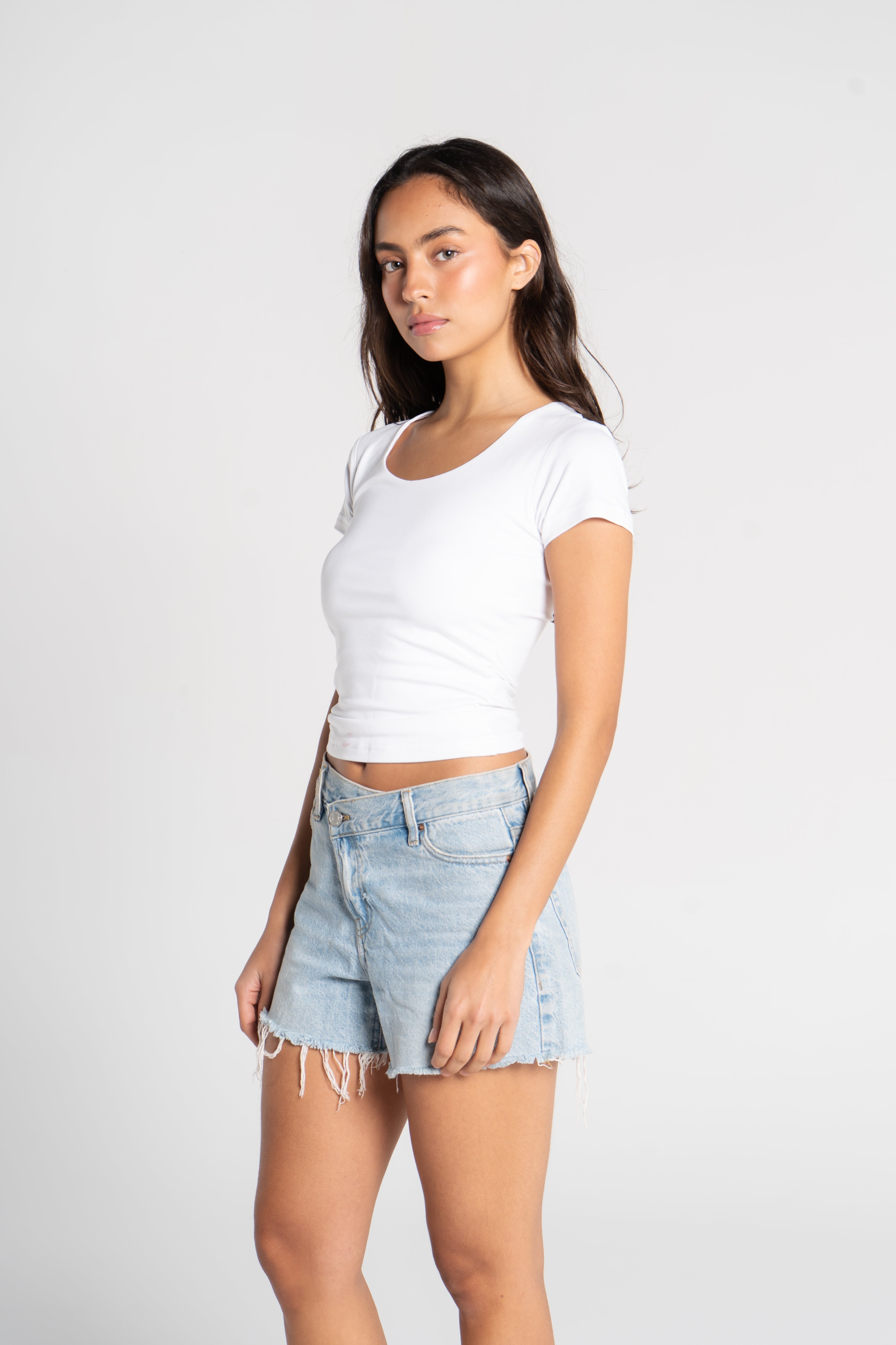 COTTON WIDE NECK SHORT SLEEVE