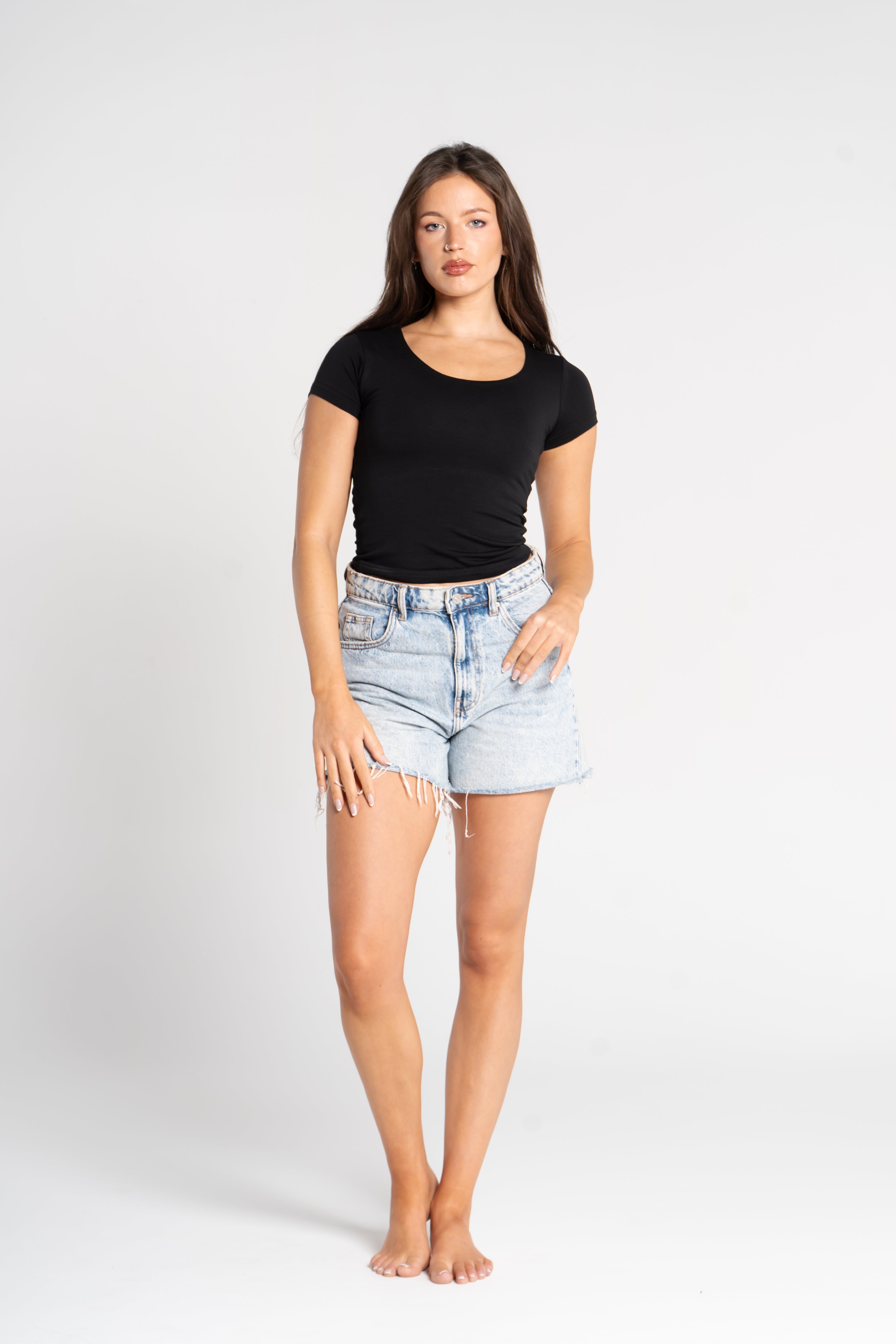 COTTON WIDE NECK SHORT SLEEVE