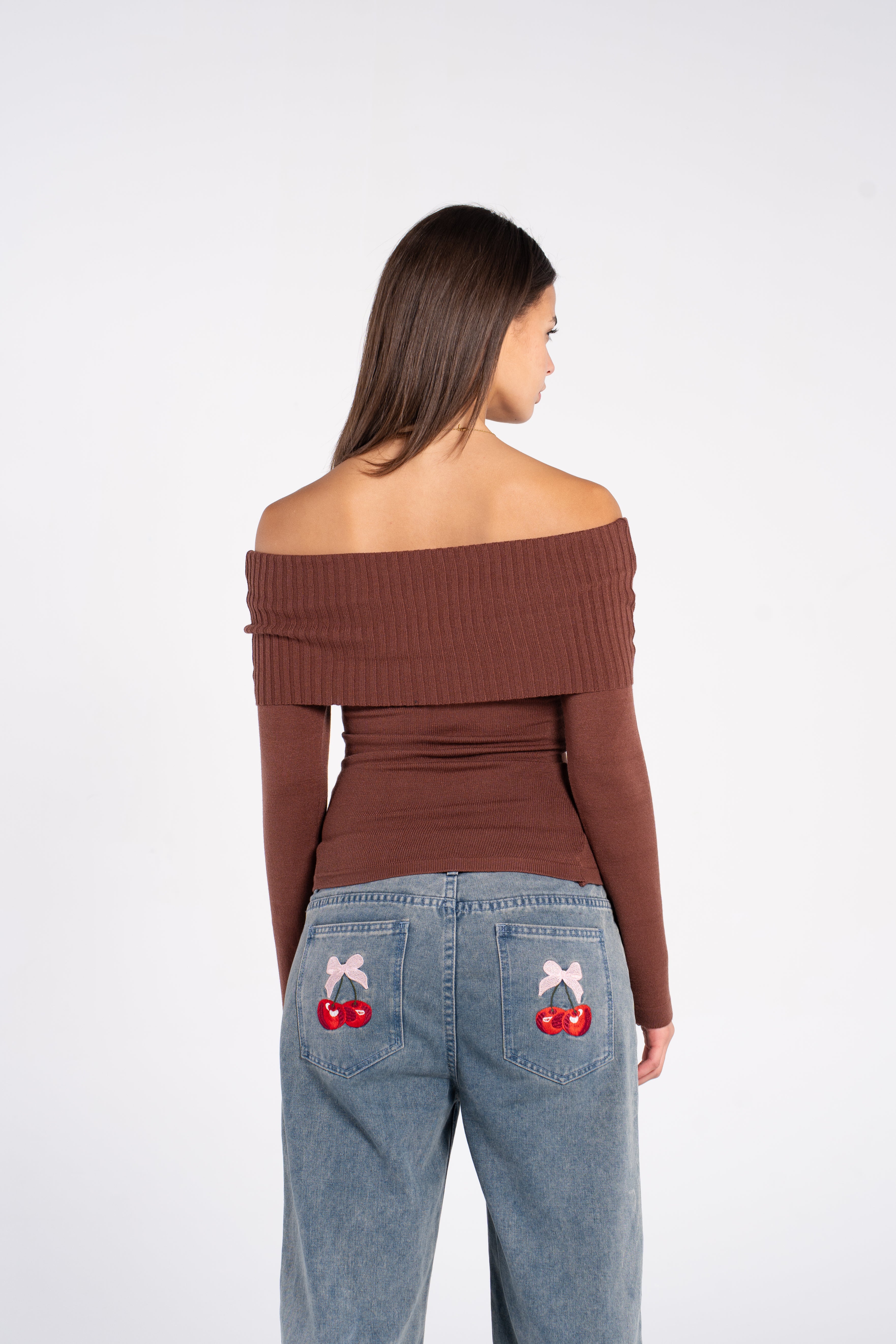 KNIT OFF SHOULDER LONG SLEEVE