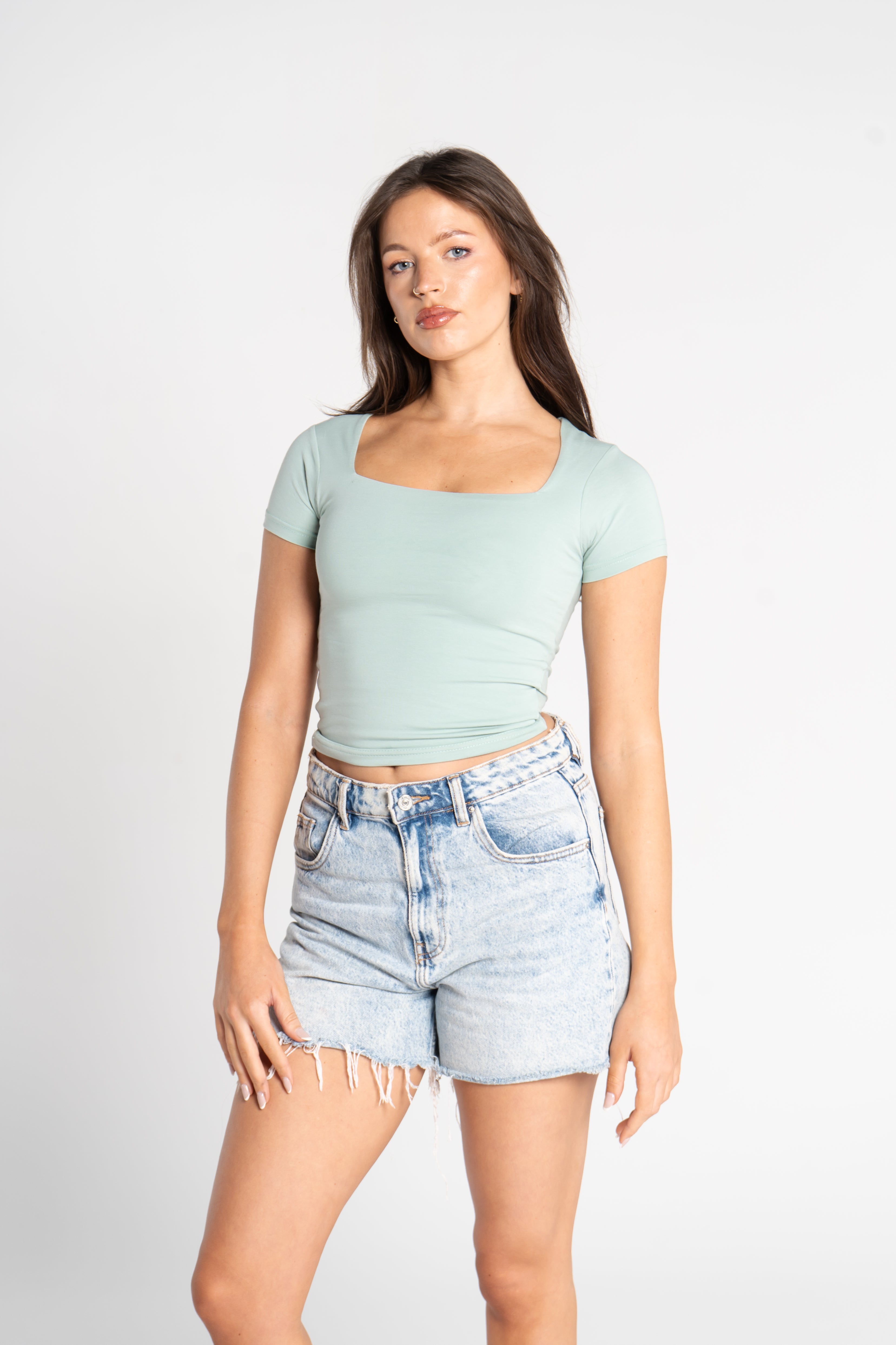 SQUARE NECK SHORT SLEEVE (COLORS)