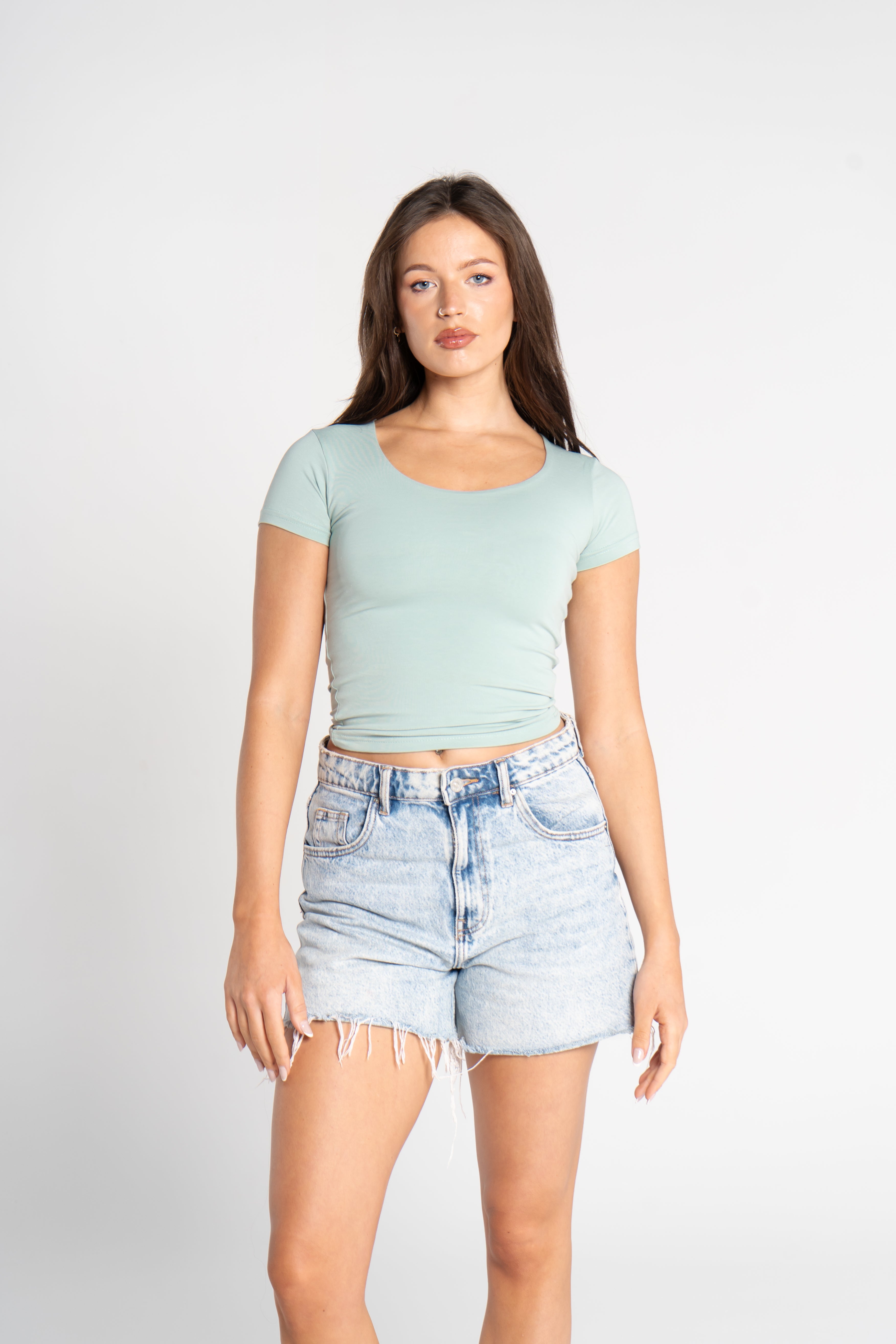 COTTON WIDE NECK SHORT SLEEVE