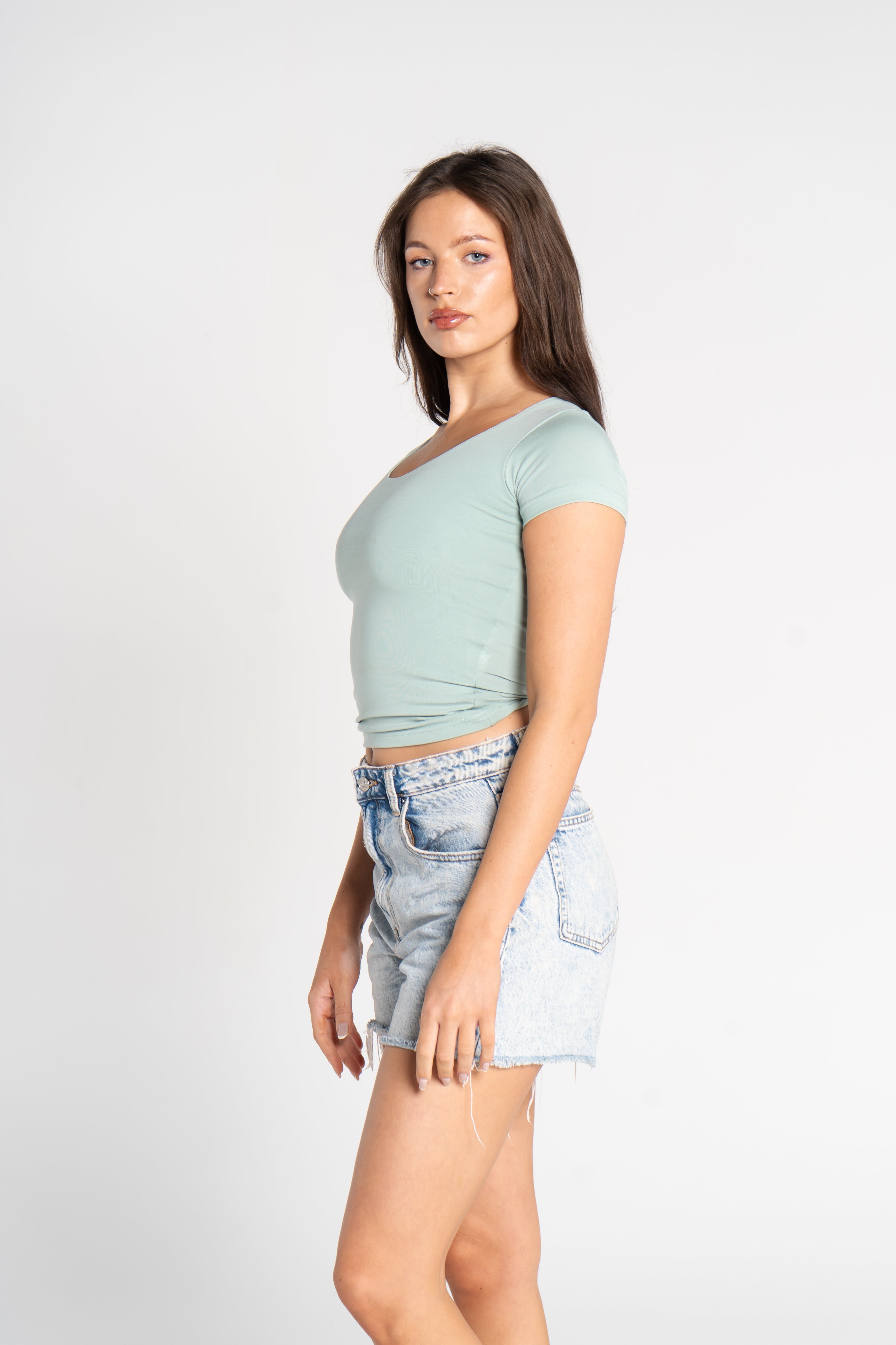 COTTON WIDE NECK SHORT SLEEVE