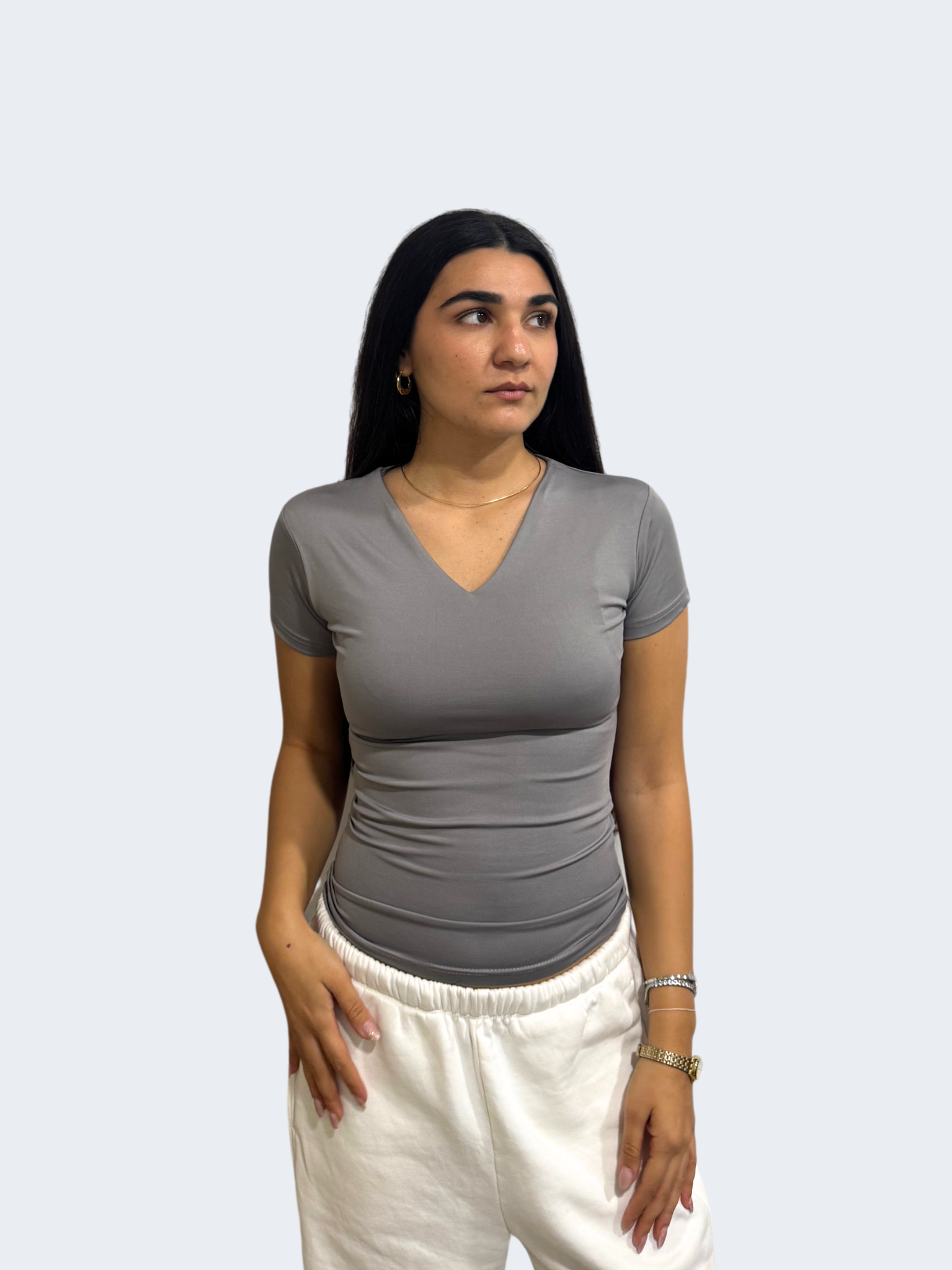 V NECK SHORT SLEEVE