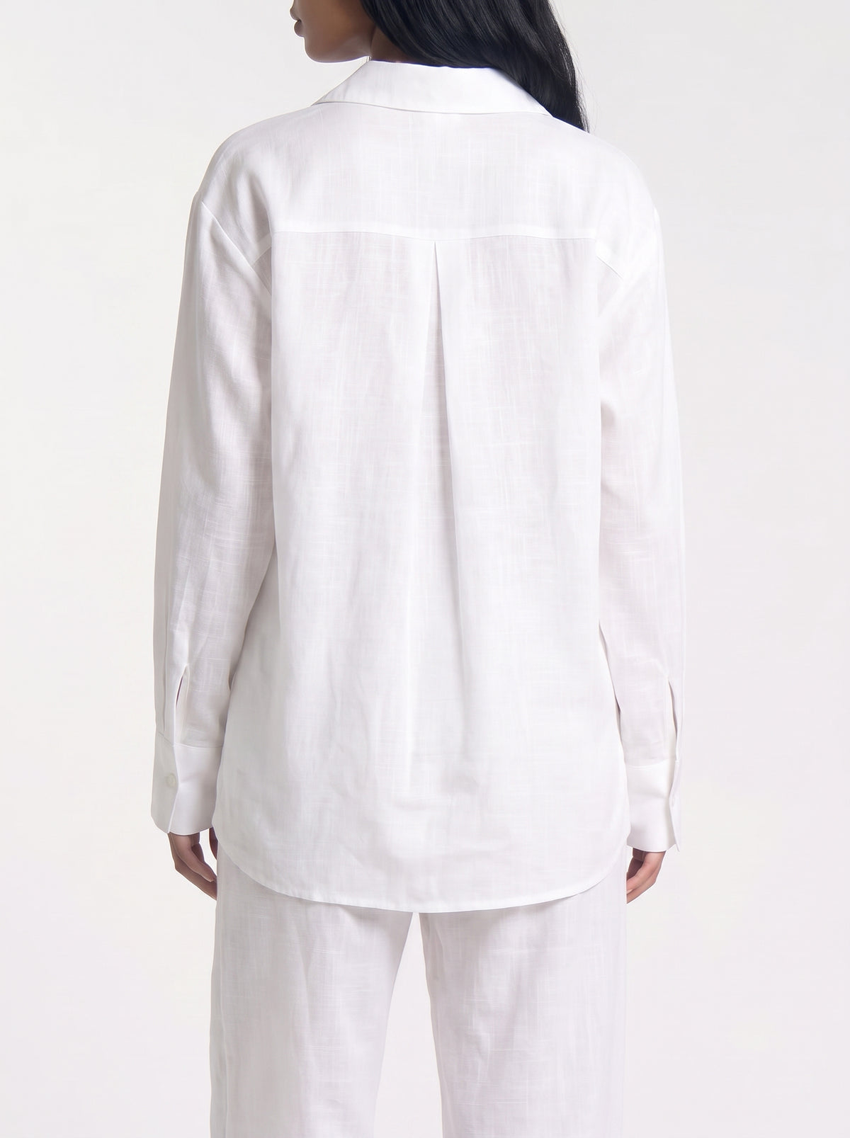 REFINED LINEN POLO BLOUSE