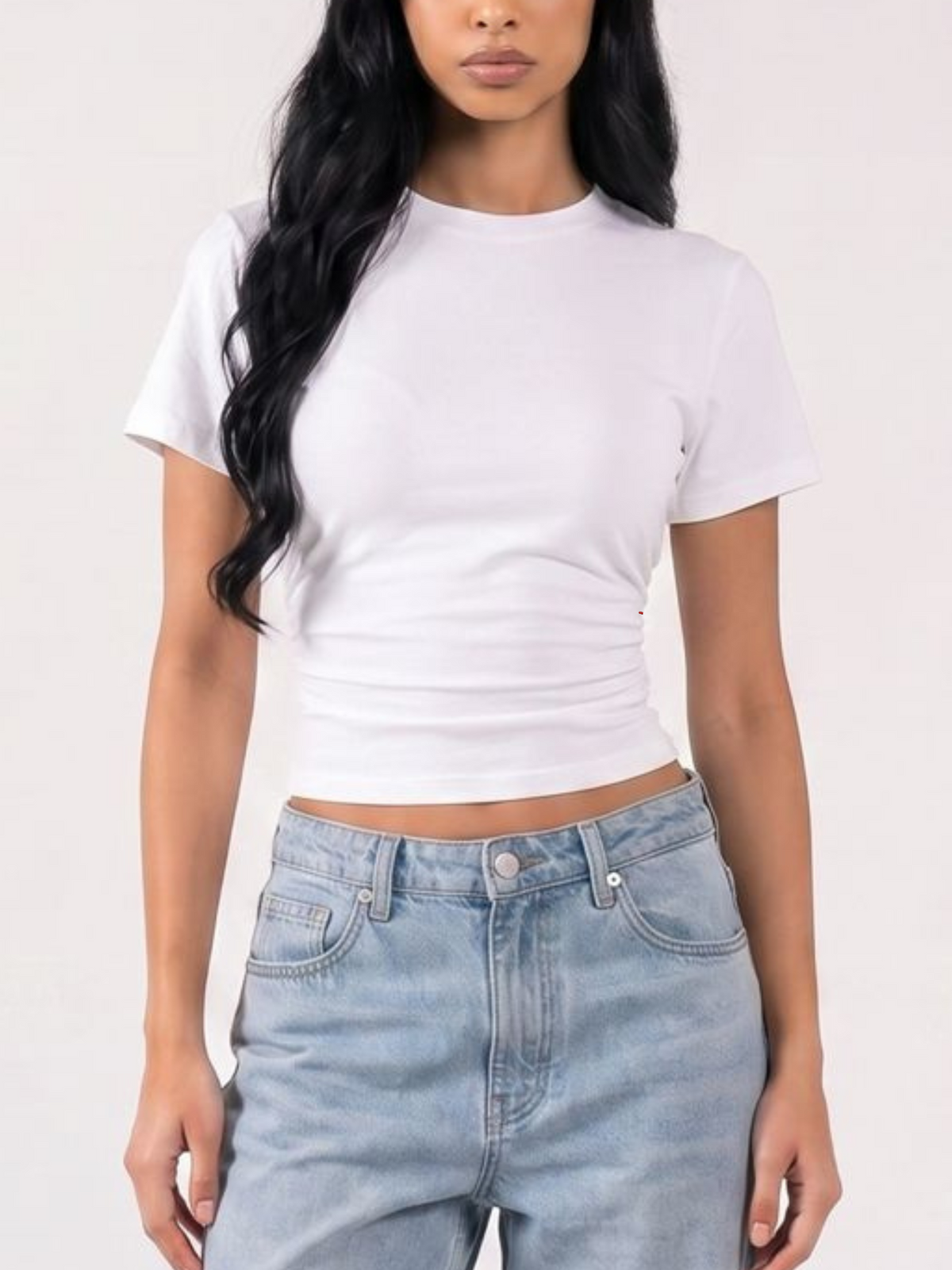 REFINED CINCHED WAIST COTTON TOP