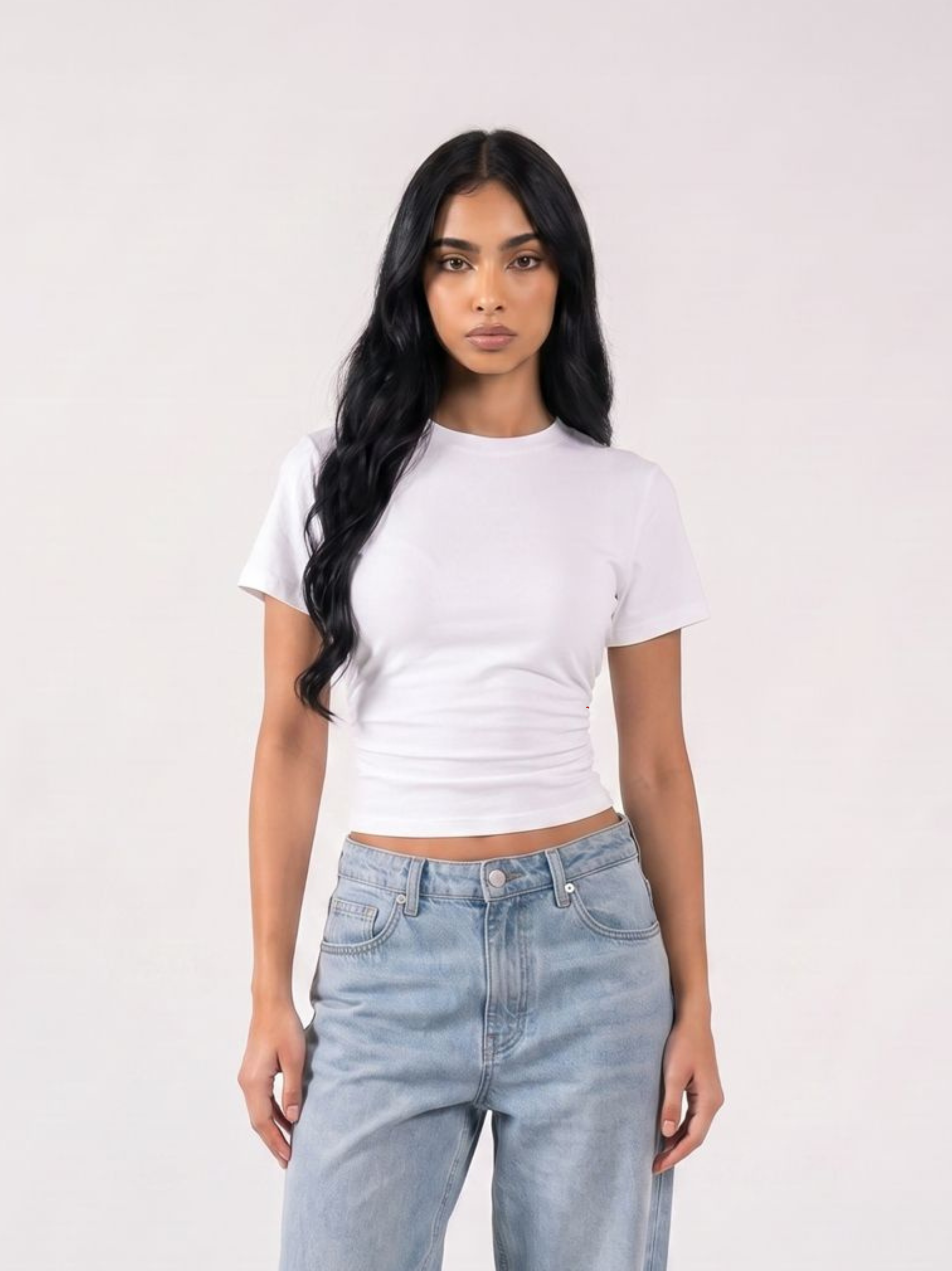 REFINED CINCHED WAIST COTTON TOP