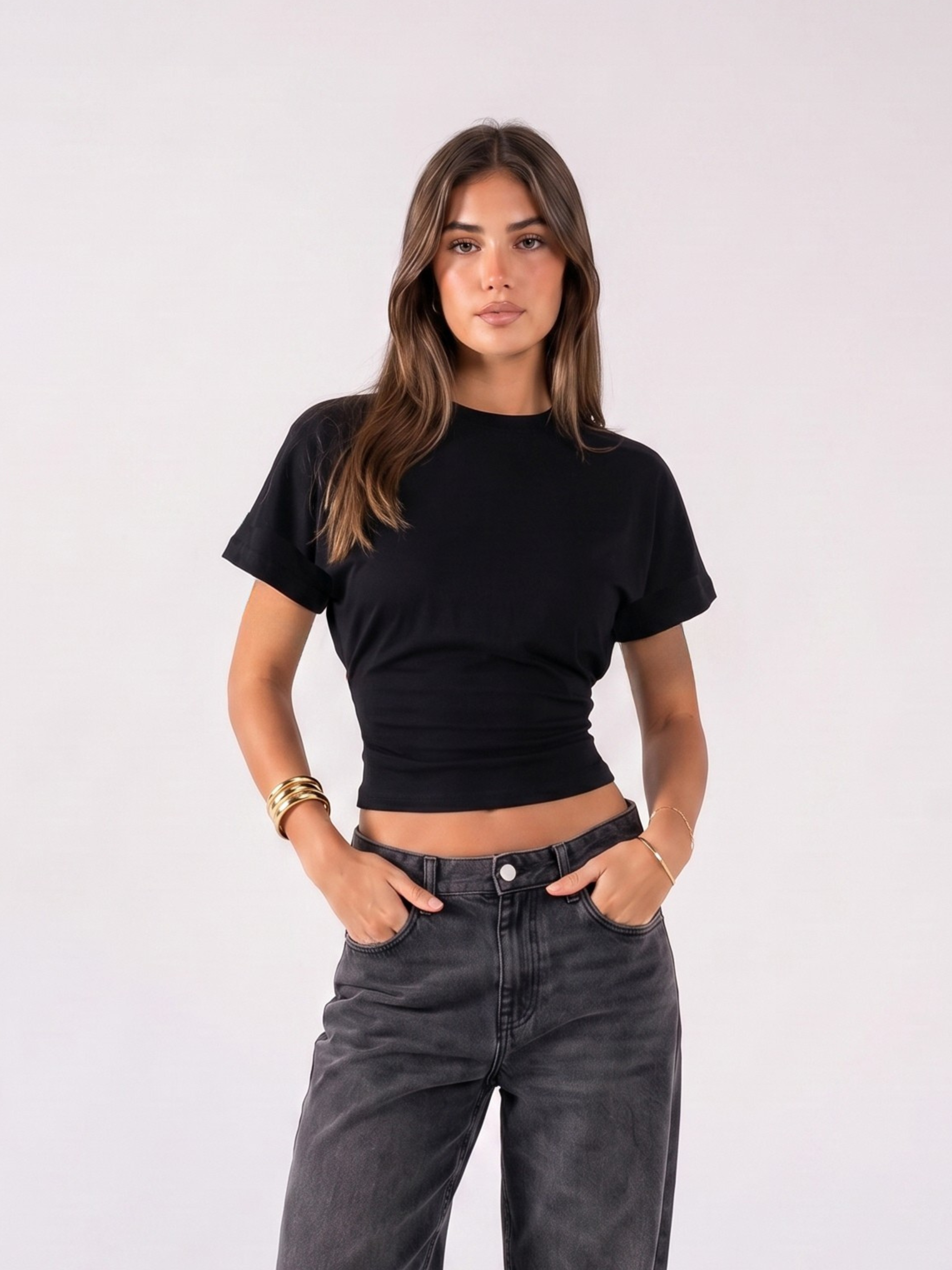 REFINED CINCHED WAIST COTTON TOP