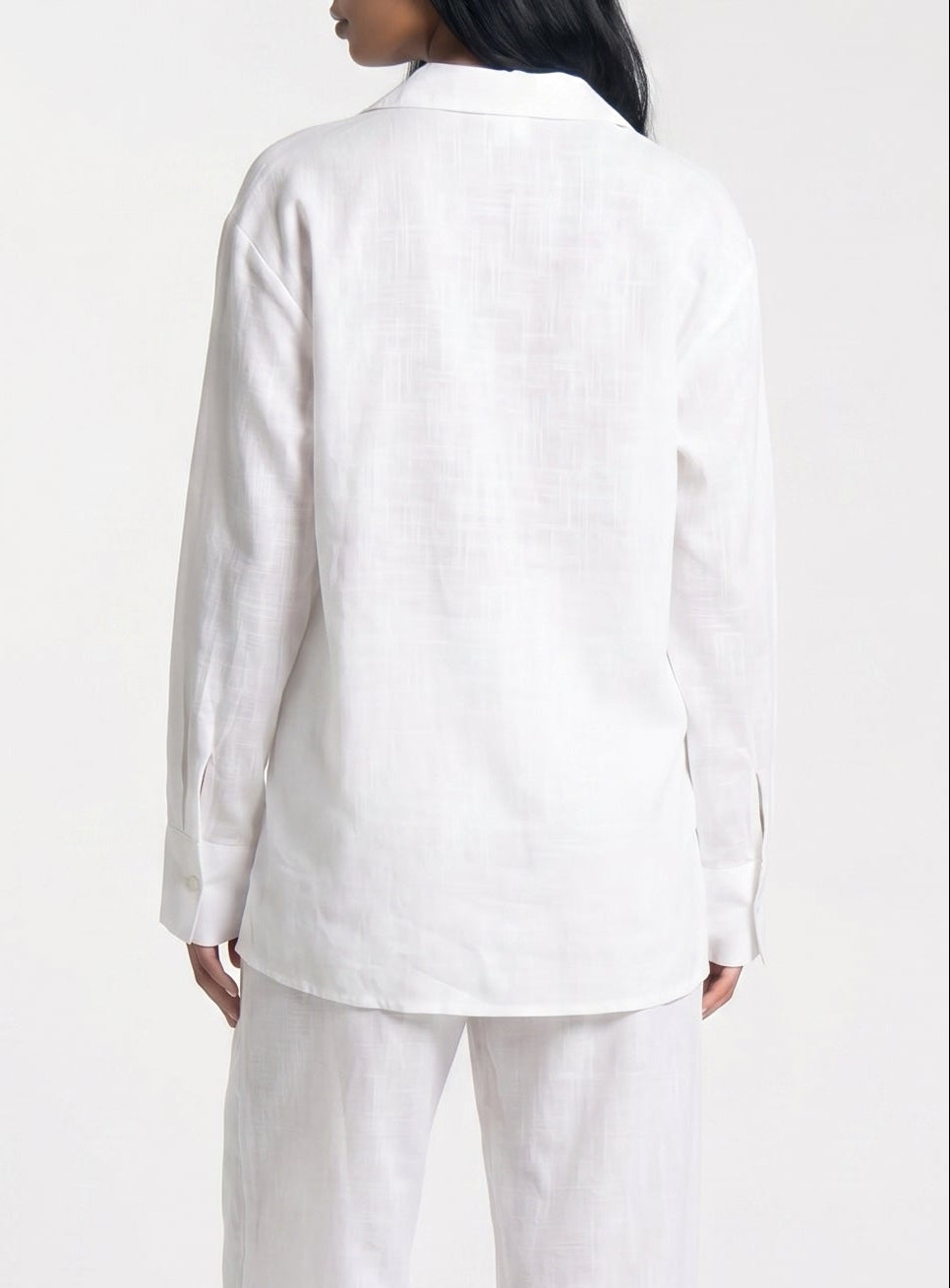 REFINED LINEN POLO BLOUSE