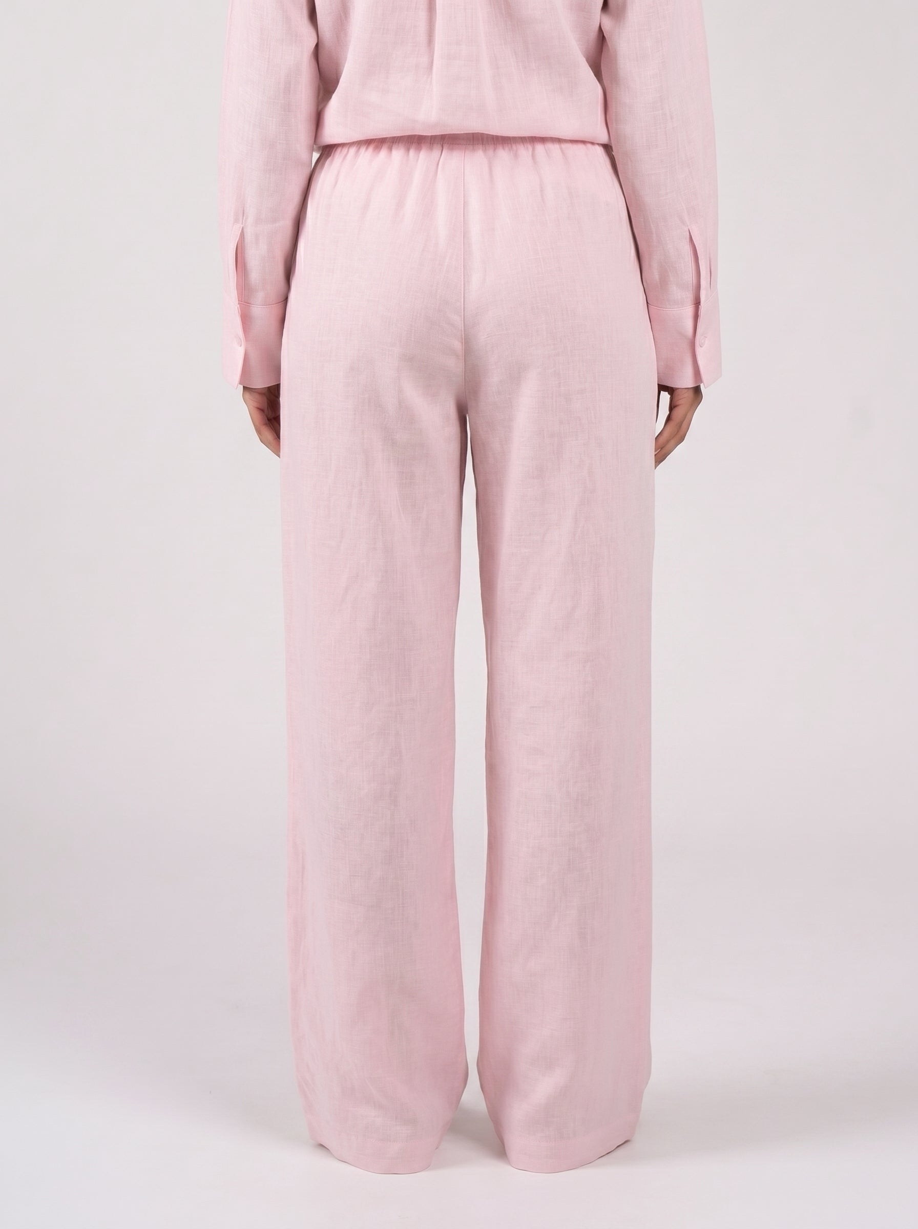 REFINED LINEN WIDE-LEG PANTS