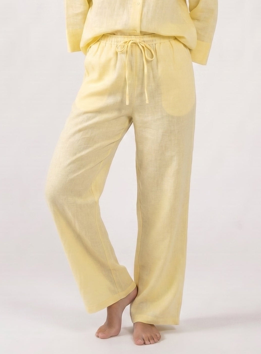 REFINED LINEN WIDE-LEG PANTS